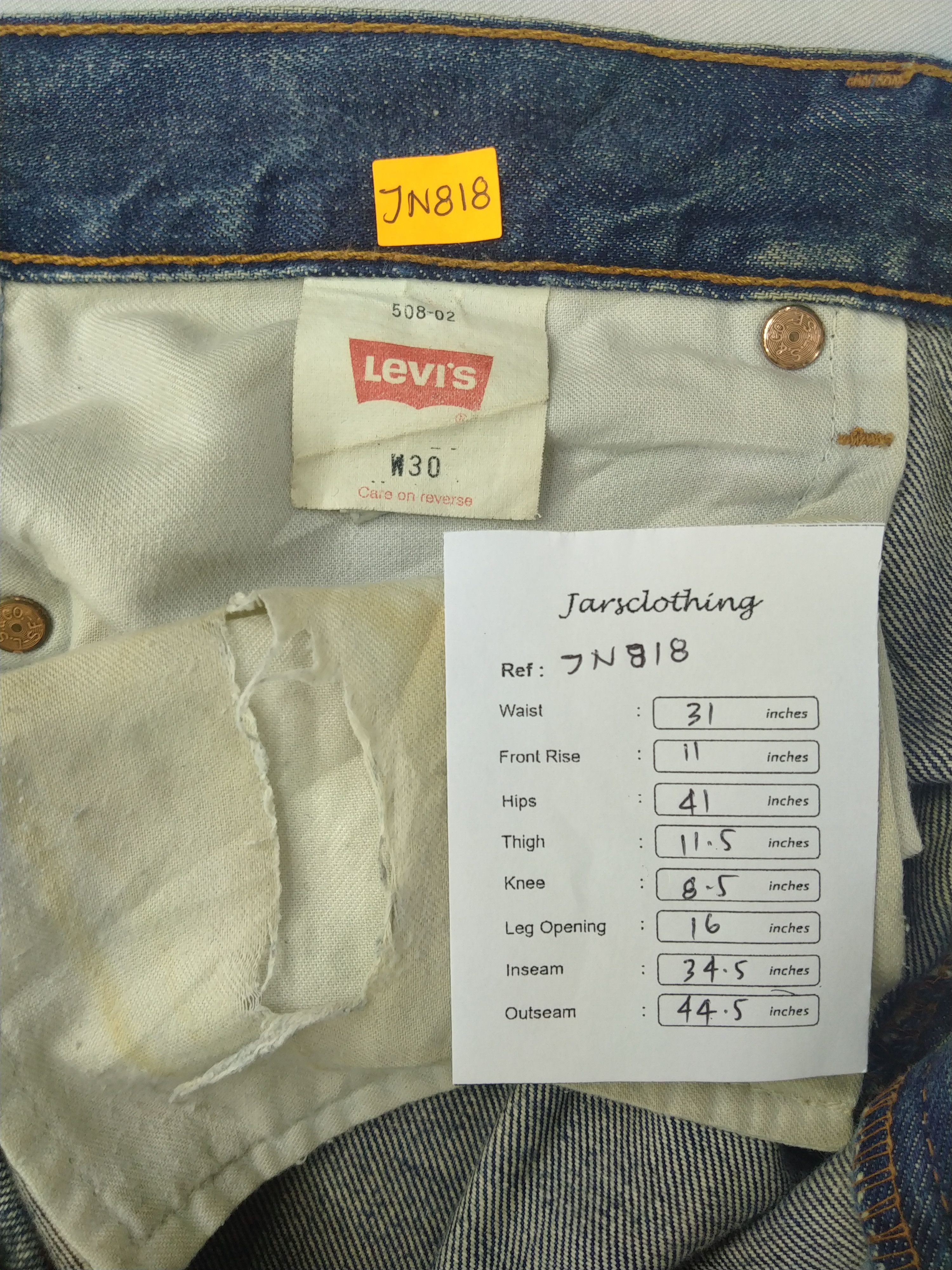 Levi's Dirty Blue Vintage Levi's 508 Denim 31x34.5 -JN818 Size US 31 - 8 Thumbnail