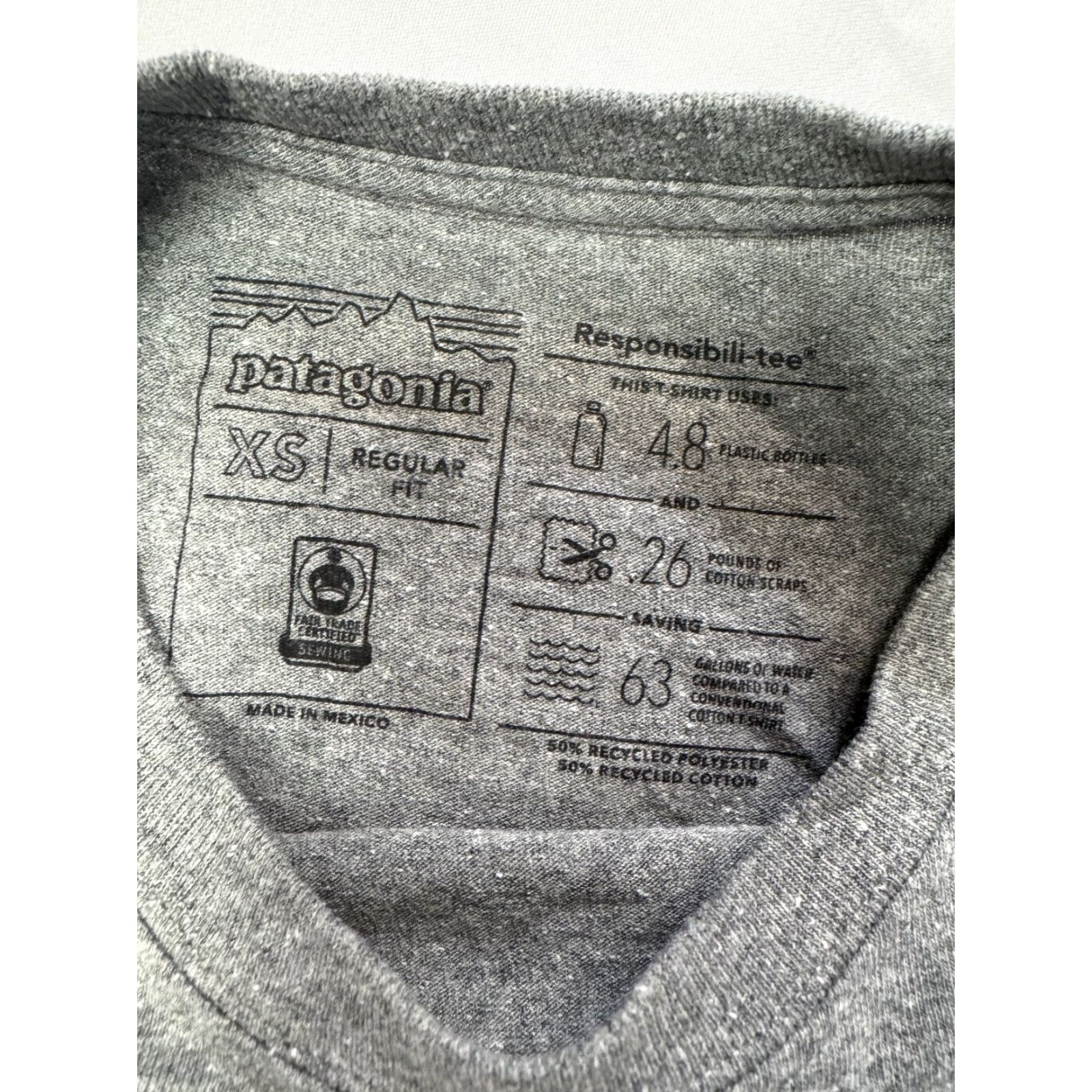 Patagonia Patagonia T-Shirt Women's Gray Long Sleeve Cropped Crew Neck Logo Graphic Print Pullover XS Regular All Seasons Casual Activewear Outdoors Size XS / US 0-2 / IT 36-38 - 2 Thumbnail