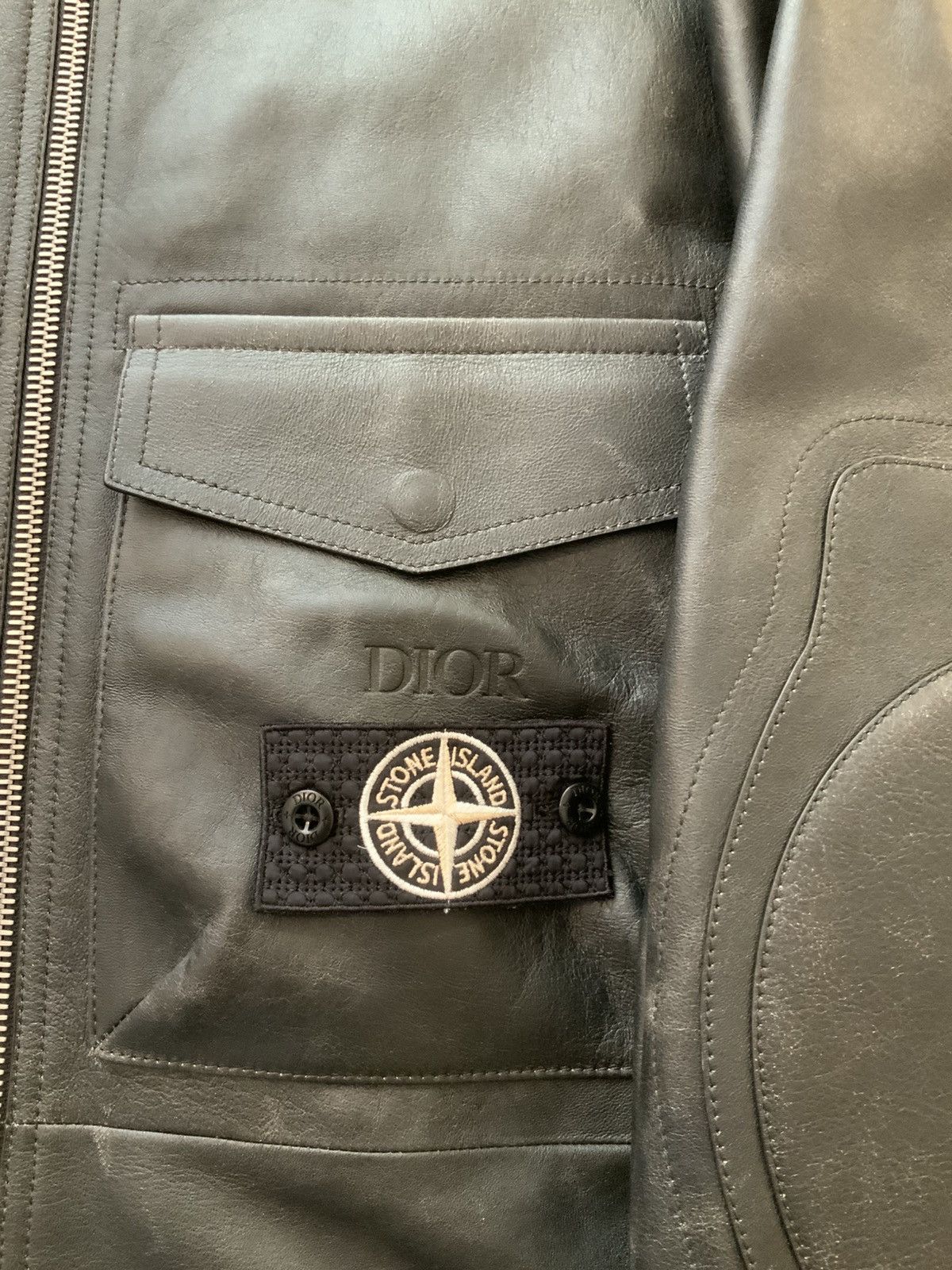 Dior × Stone Island Dior x Stone Island Leather Field Jacket Size US M / EU 48-50 / 2 - 11 Thumbnail