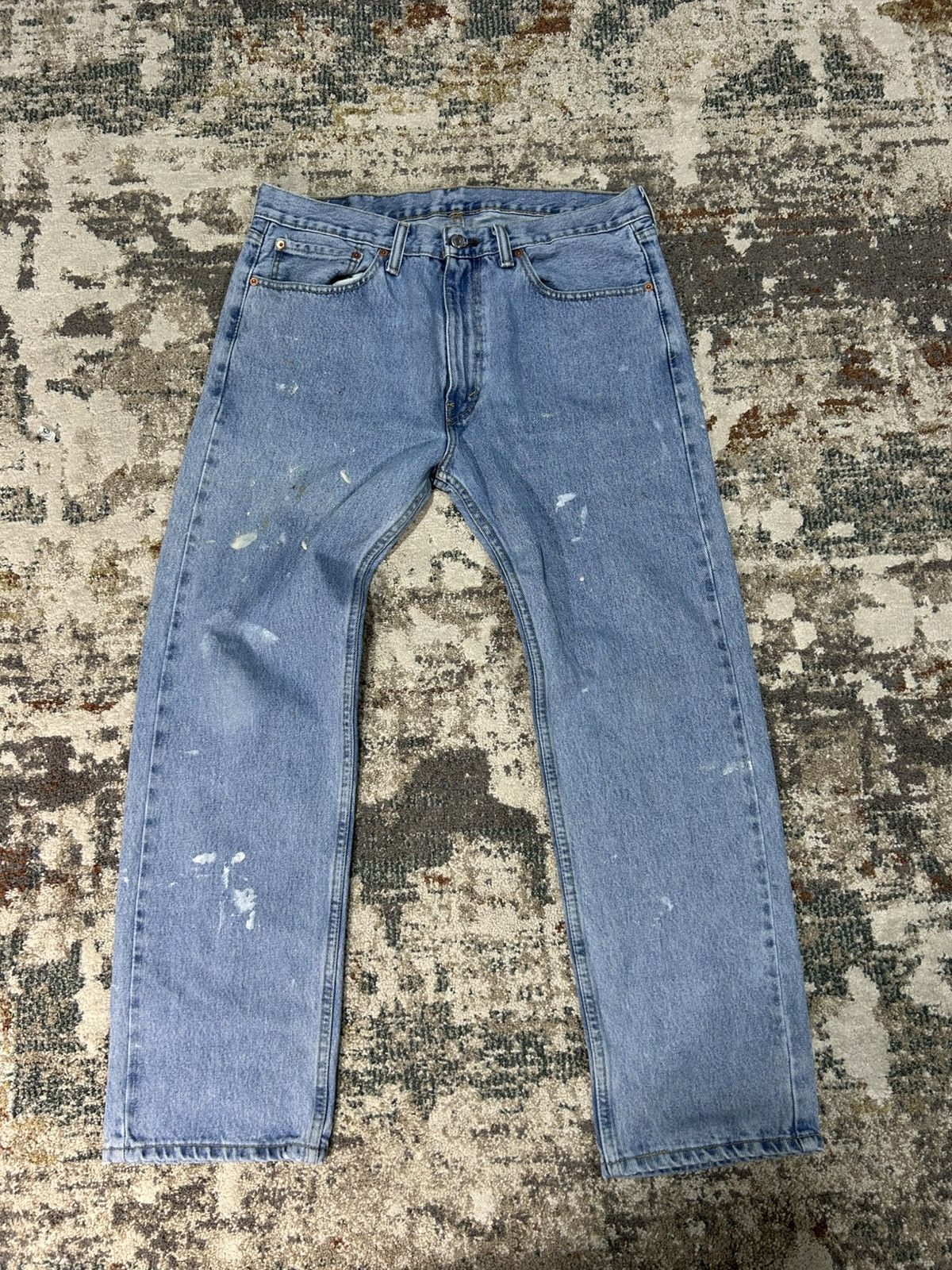 Levi's Levi’s 505 Straight Fit Paint Splatter Light Wash Jeans Size US 36 / EU 52 - 1 Thumbnail