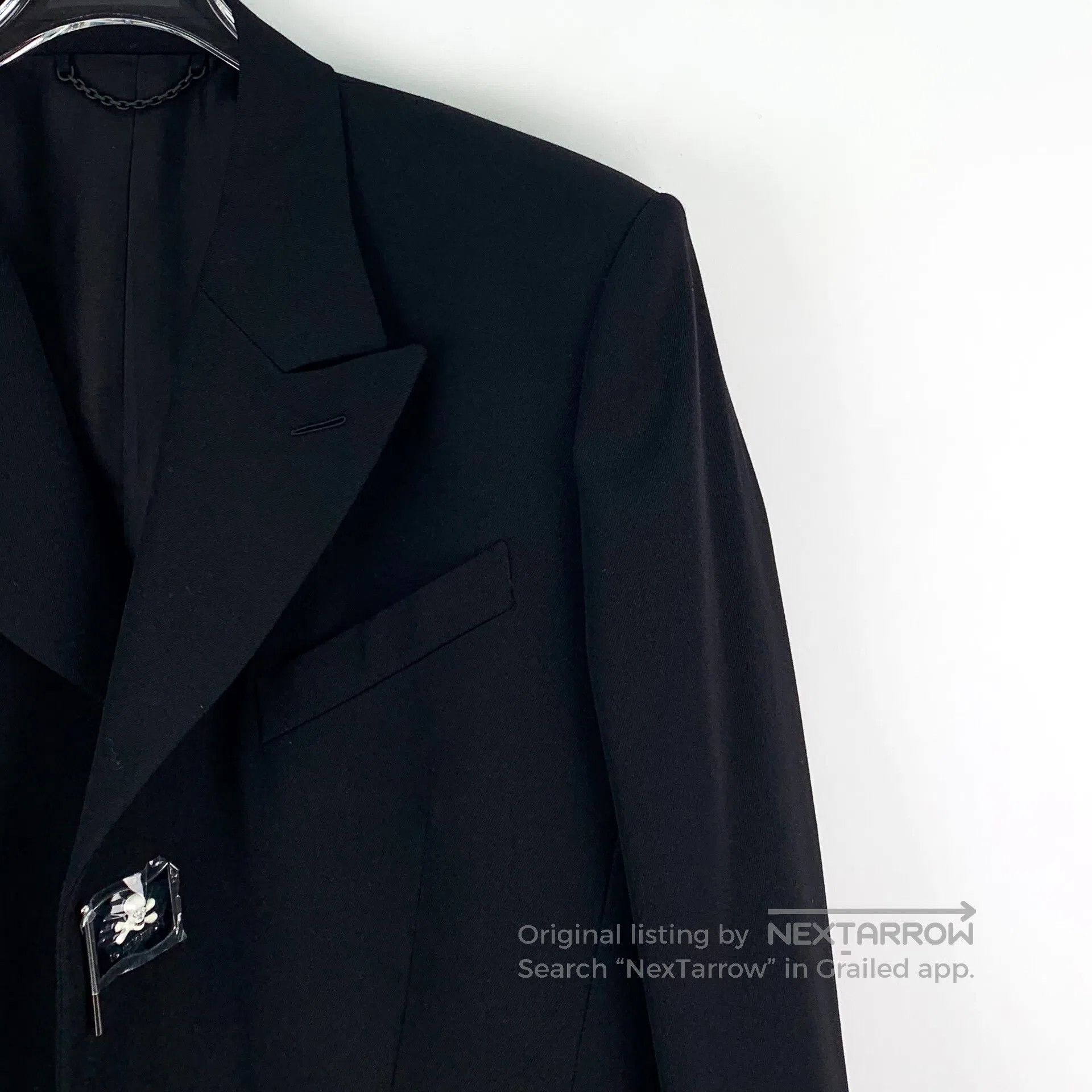 Louis Vuitton Louis Vuitton Black Cotton Wool Lapel Single-breasted Long Size US L / EU 52-54 / 3 - 3 Thumbnail