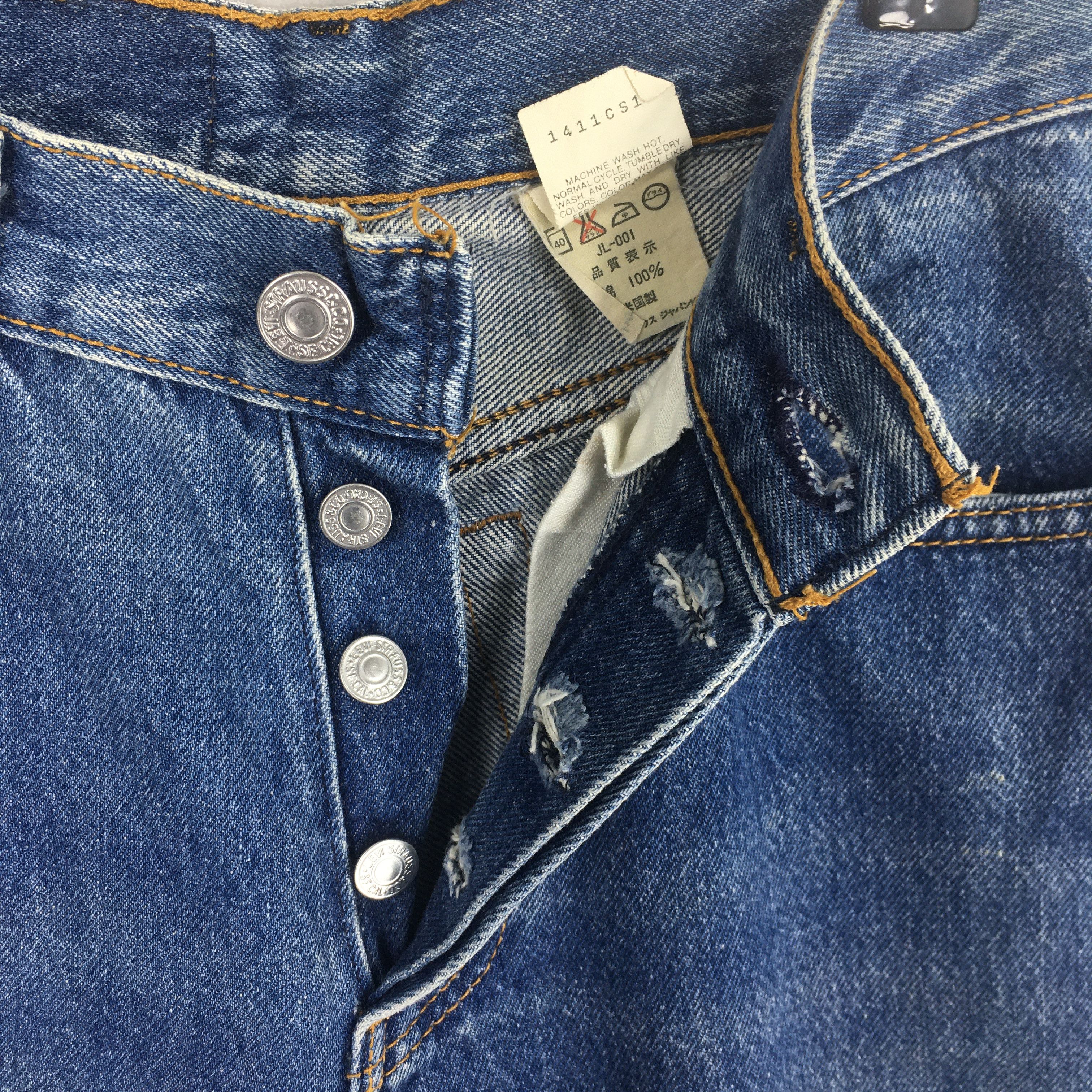 Levi's Size 23x27 Vintage 80s Levi's 501 Faded Blue Jeans S582 Size 23" - 6 Thumbnail