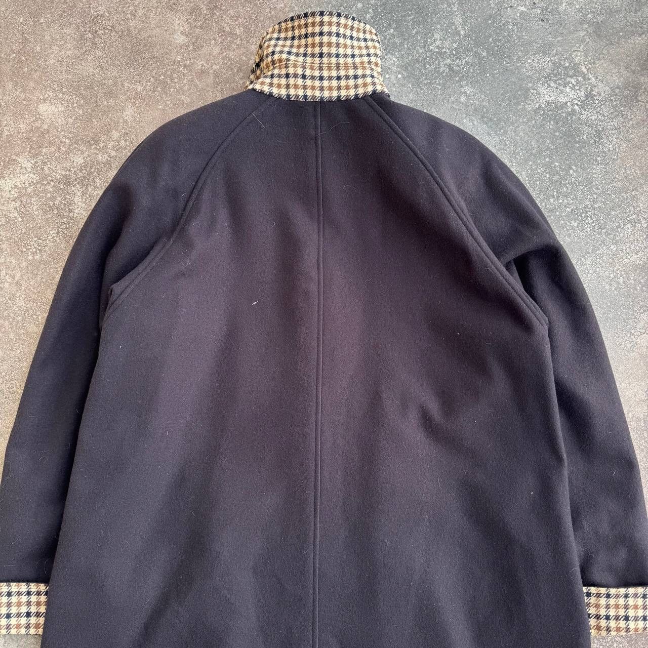 Aquascutum × Vintage 80s Aquascutum Limited Vintage Navy Wool Trench Coat Size L / US 10 / IT 46 - 14 Thumbnail