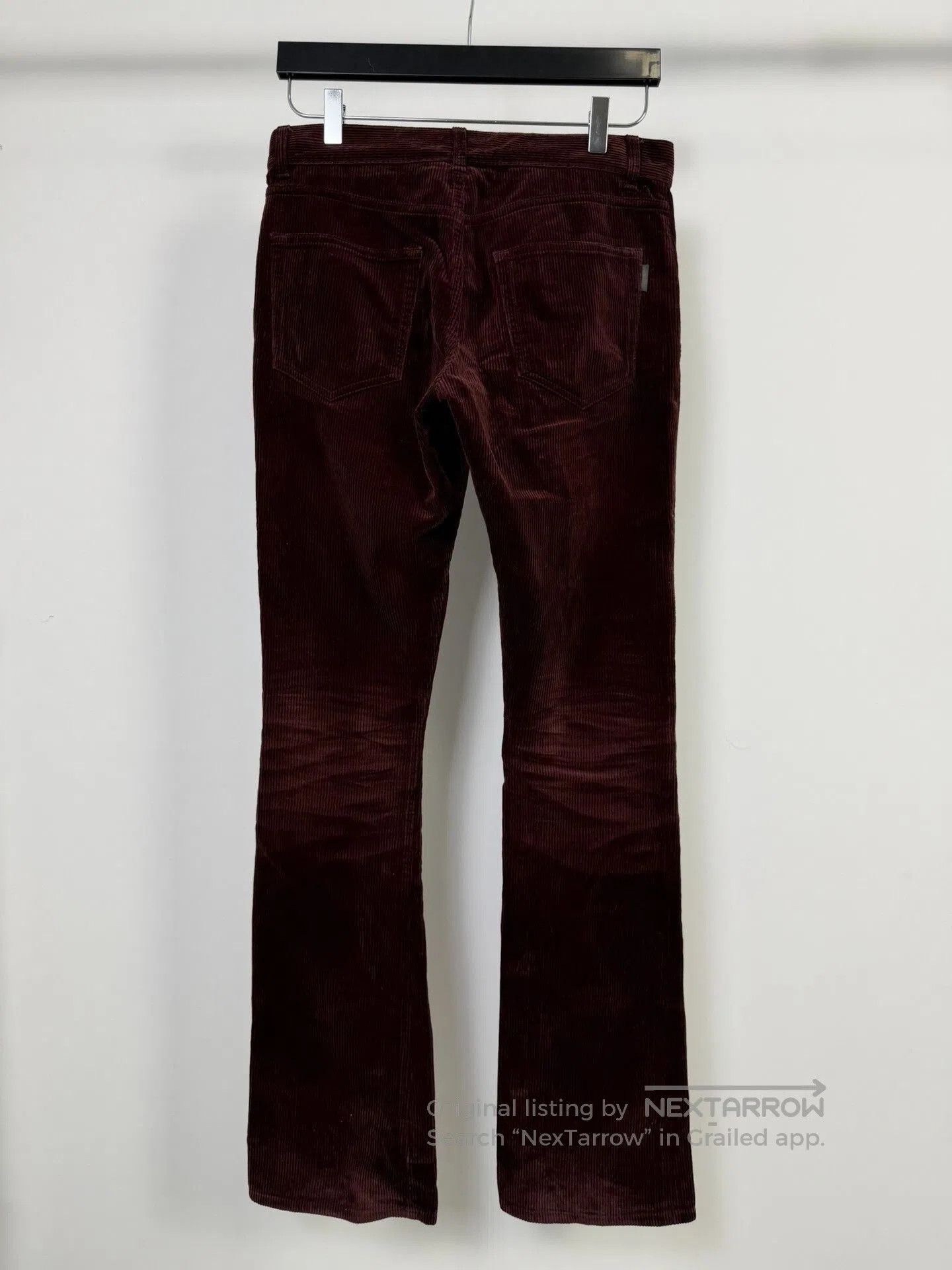 Saint Laurent Paris Saint Laurent Burgundy Corduroy Flared Jeans. Size 28" / US 6 / IT 42 - 2 Thumbnail