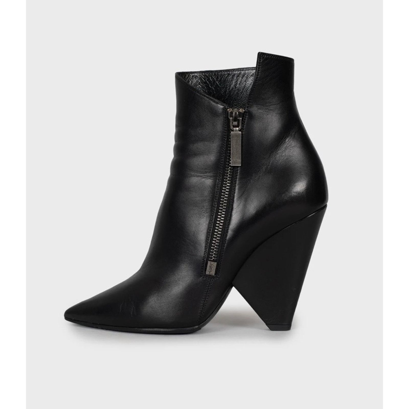 Saint Laurent Paris Elegant Saint Laurent Niki Leather Wedge Boots - Size 38.5 Size US 7.5 / IT 37.5 - 1 Thumbnail