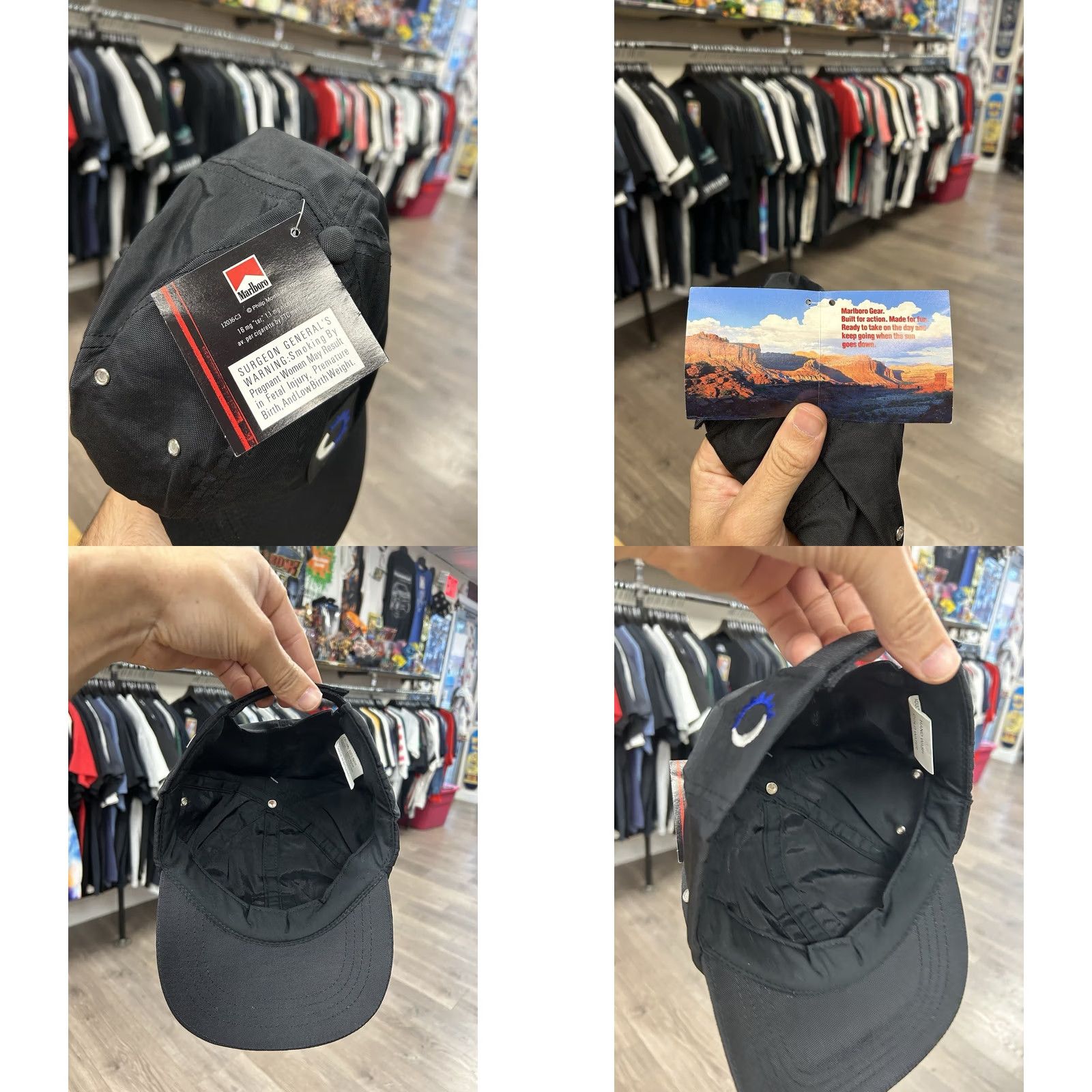 Marlboro VINTAGE MARLBORO Hat Cap Strap Back Black Goin To The Ranch Sun Moon 90s NWT NEW Size ONE SIZE - 8 Thumbnail