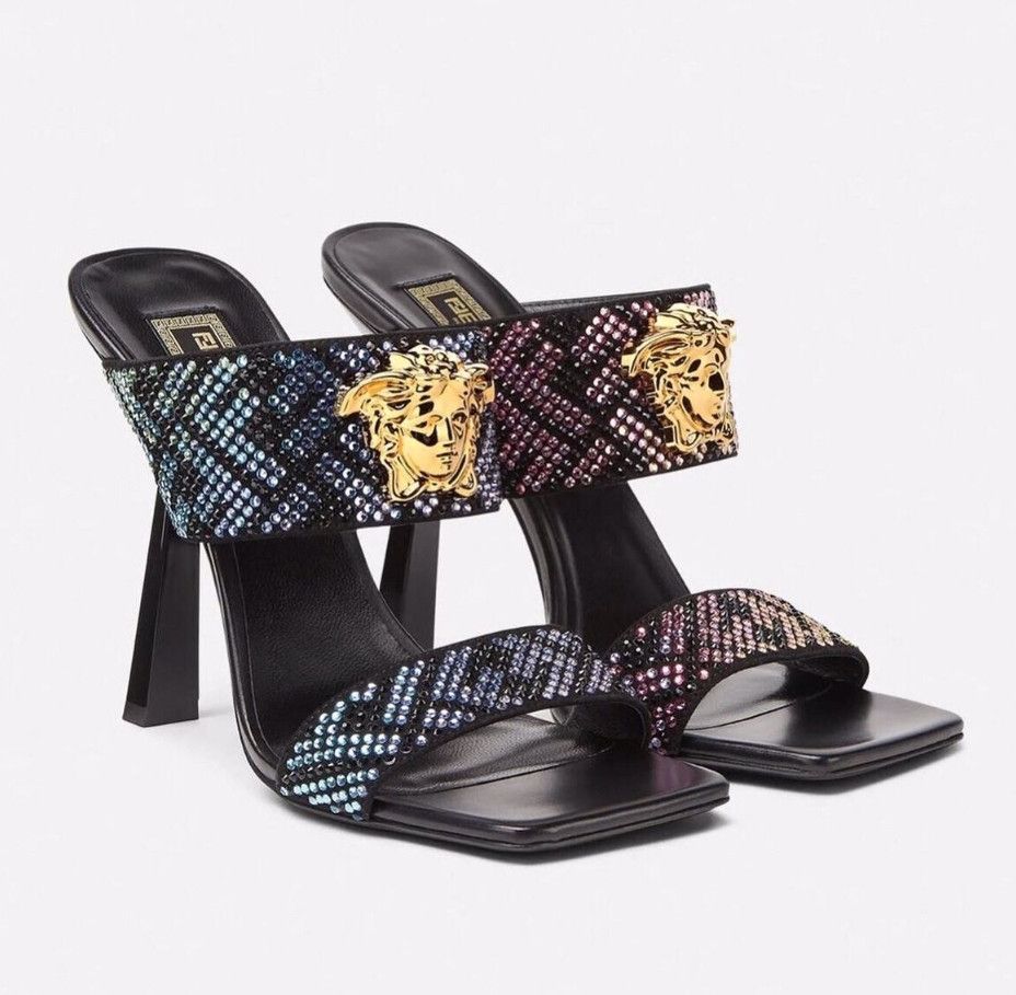 Versace Versace X Fendi Calfskin Crystal Fendace FF Medusa High Heel Size US 9 / IT 39 - 1 Thumbnail