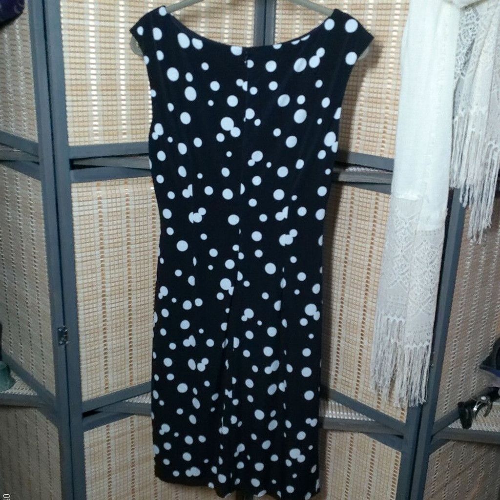Other Jessica Howard Black Faux Wrap Dress with White Polka Dots Size XL / US 12-14 / IT 48-50 - 1 Thumbnail