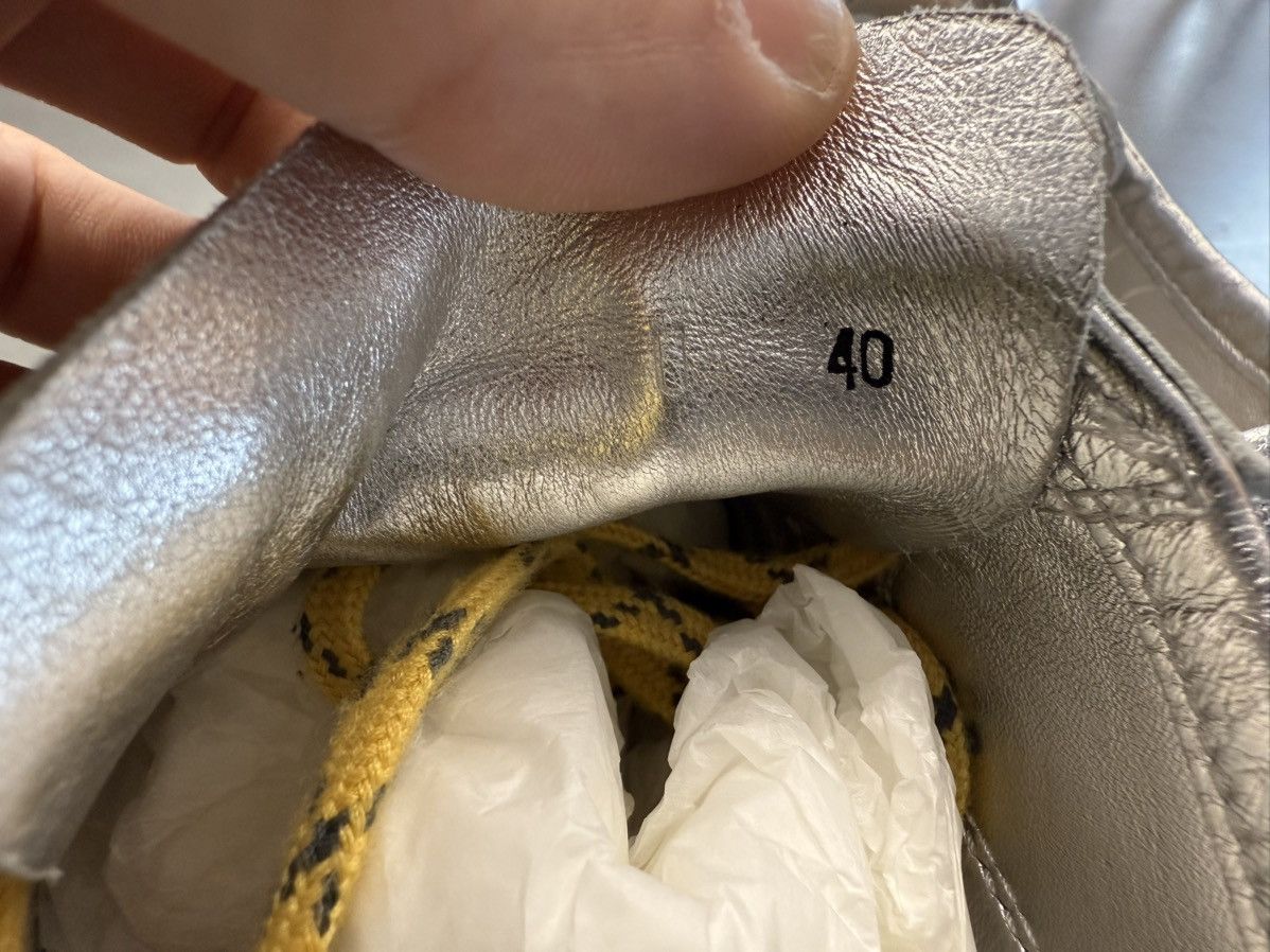 Dries Van Noten Dries Van Noten Marathon Silver Leather Sneakers Size US 7 / EU 40 - 8 Thumbnail