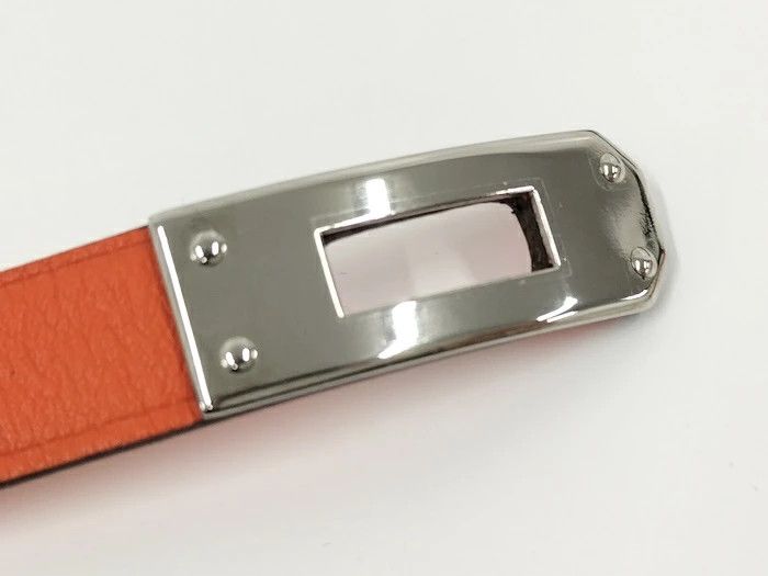 Hermes Hermes Bag Charm Kelly Glove Holder Orange Leather Palladium Size ONE SIZE - 8 Thumbnail