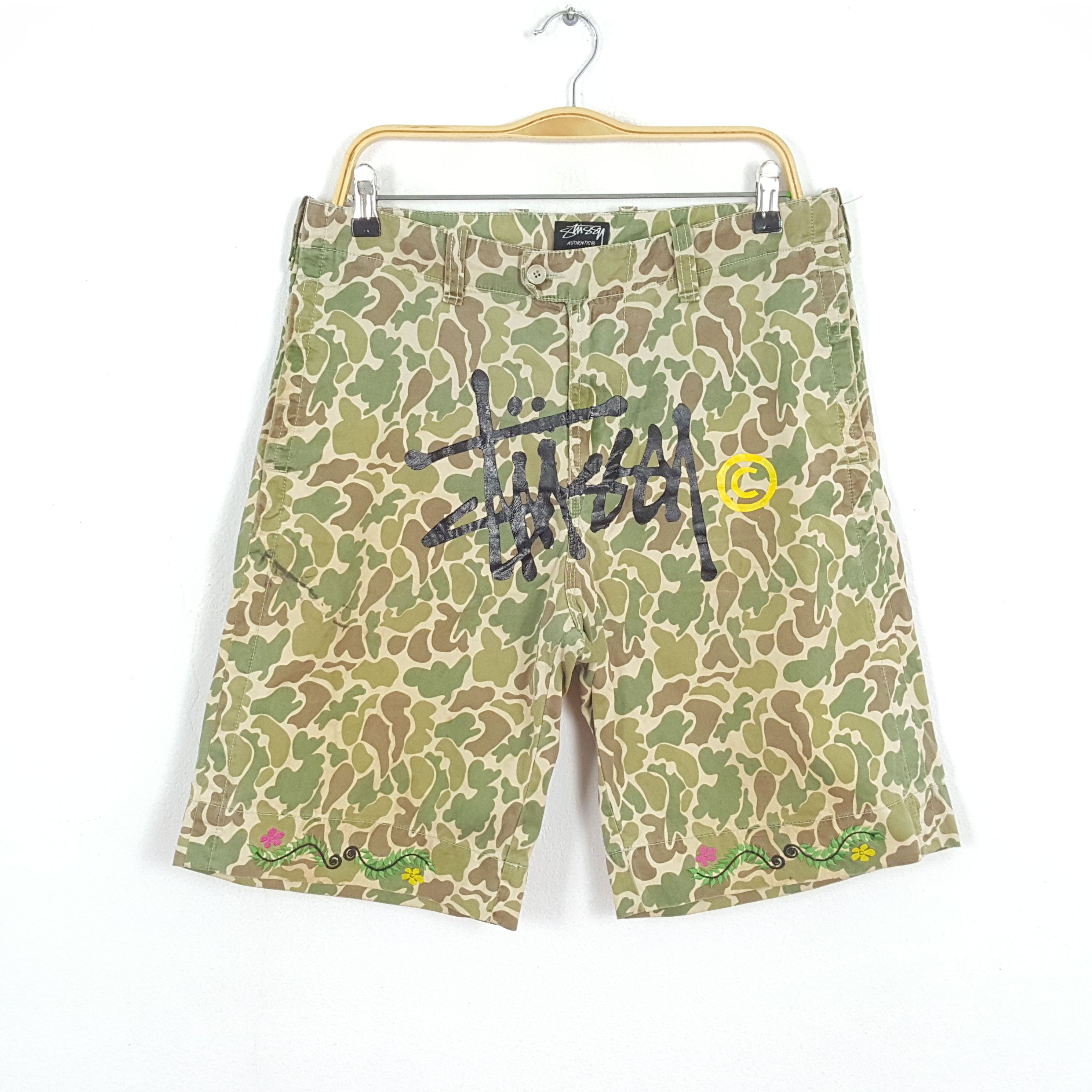 Stussy × Vintage Vintage STUSSY Streetwear Skateboard Logo Style Short Pants Size US 32 / EU 48 - 1 Thumbnail
