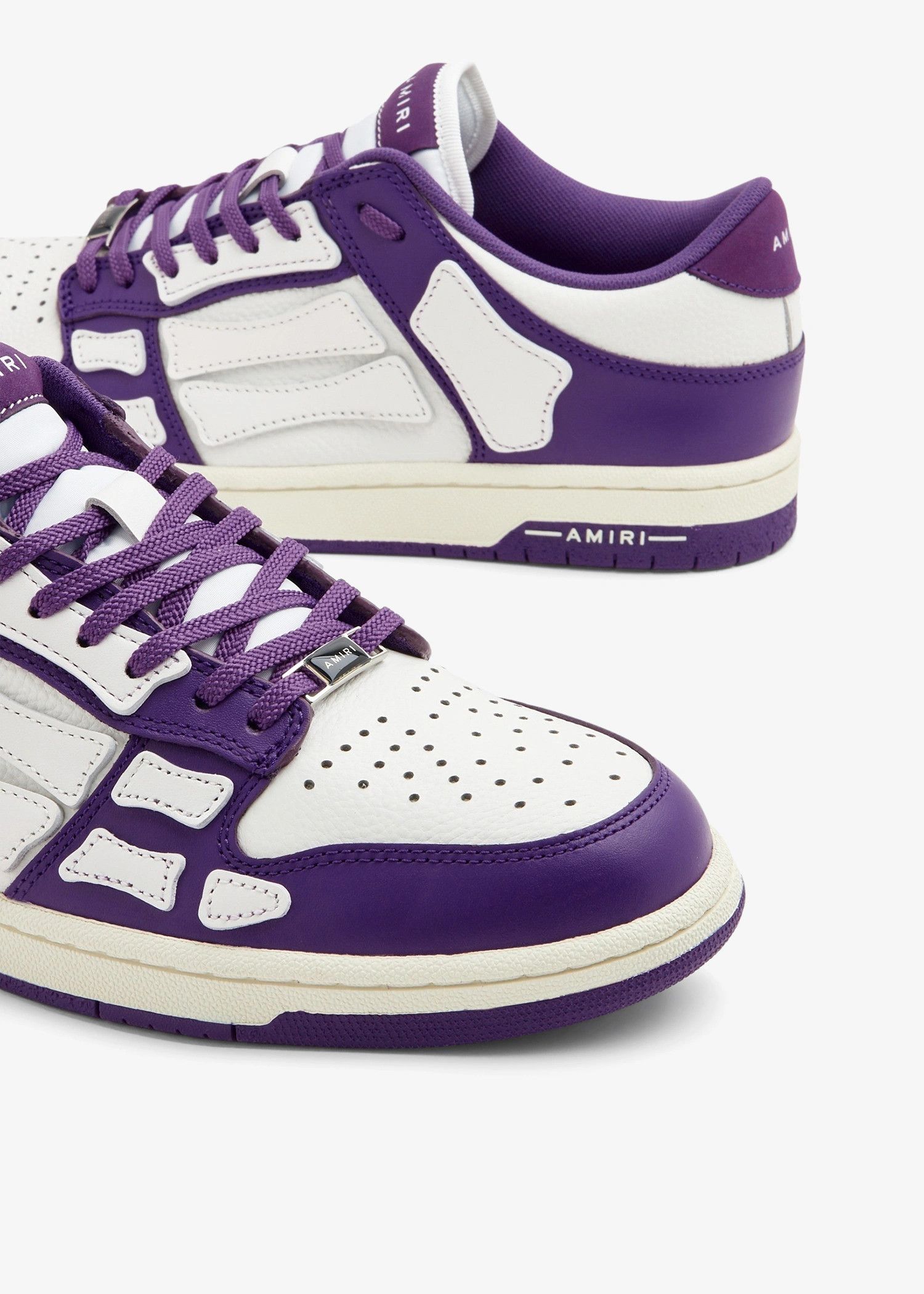 Amiri o1gr1nt0426 Skel Low-Top Sneakers in Purple/White Size US 15 / EU 48 - 4 Thumbnail