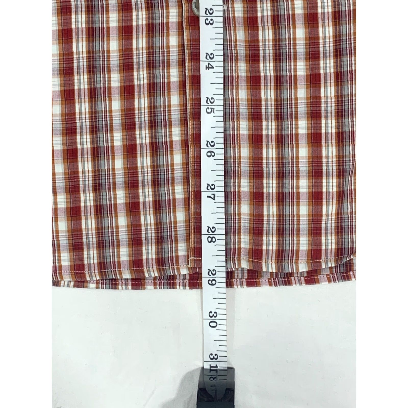 Eddie Bauer Eddie Bauer Men's Button-Up Shirt Plaid Short Sleeve Nylon Red Brown Orange Color Size Large Size US L / EU 52-54 / 3 - 5 Thumbnail