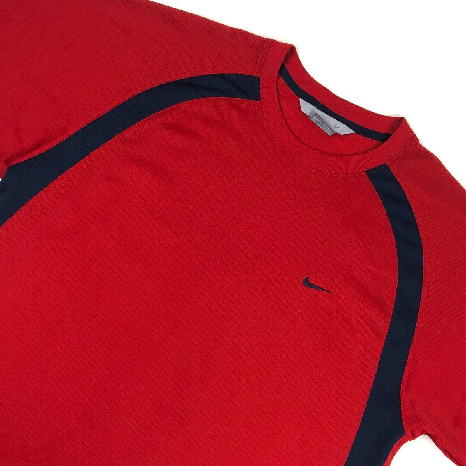 Nike × Vintage Nike Red Navy Silver Tag Work Out Shirt Tee Size XL B3 Size US XL / EU 56 / 4 - 2 Thumbnail