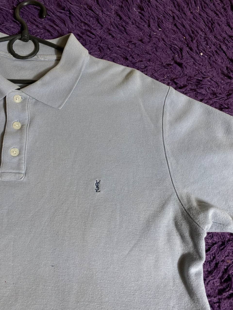 Vintage × Yves Saint Laurent Vintage Yves Saint Lauren YSL Spell Logo Polo Shirt Size US L / EU 52-54 / 3 - 15 Thumbnail
