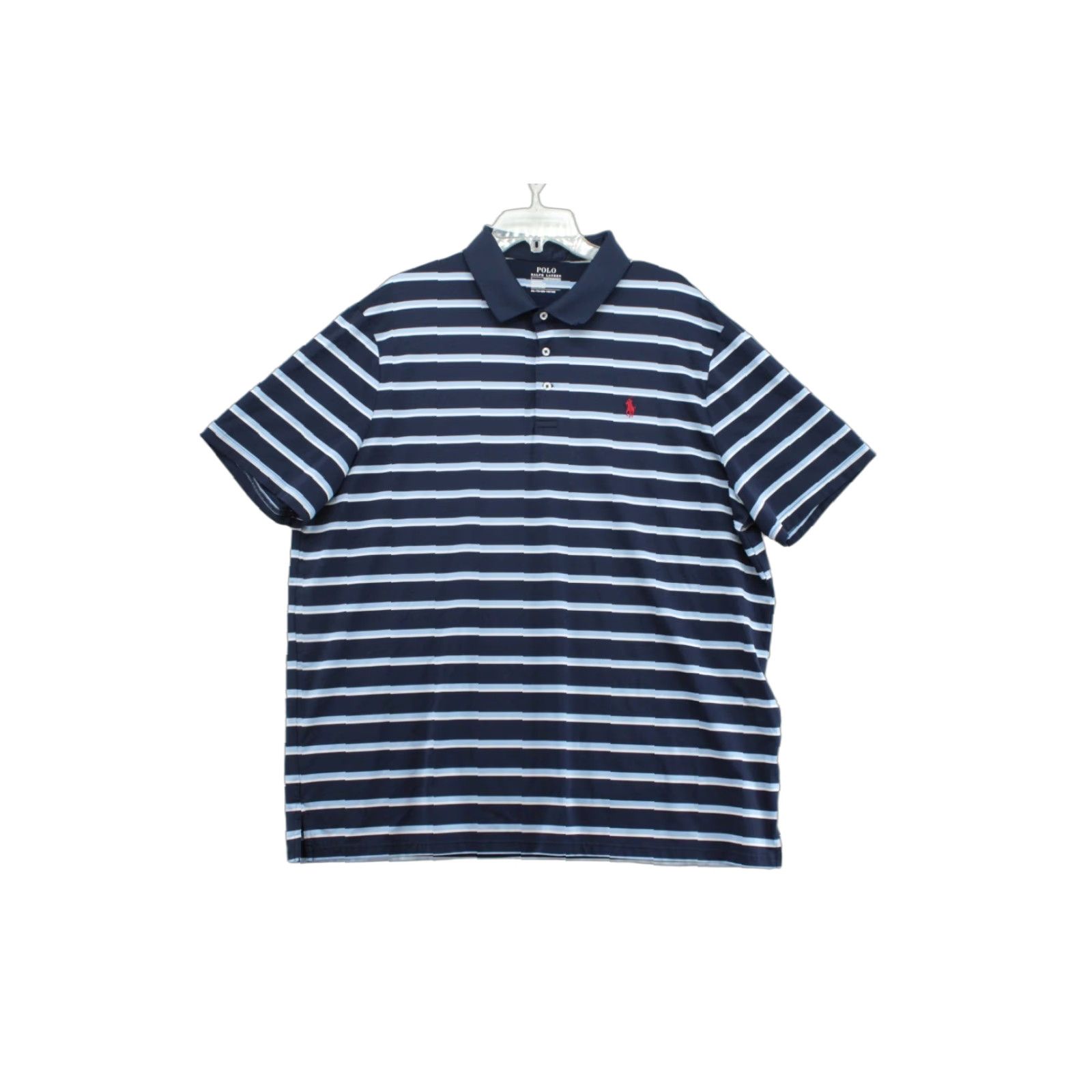 Polo Ralph Lauren Polo Ralph Lauren Shirt Mens 2XL Navy Blue Striped Performance Pony Short Sleeve Size US XXL / EU 58 / 5 - 1 Thumbnail