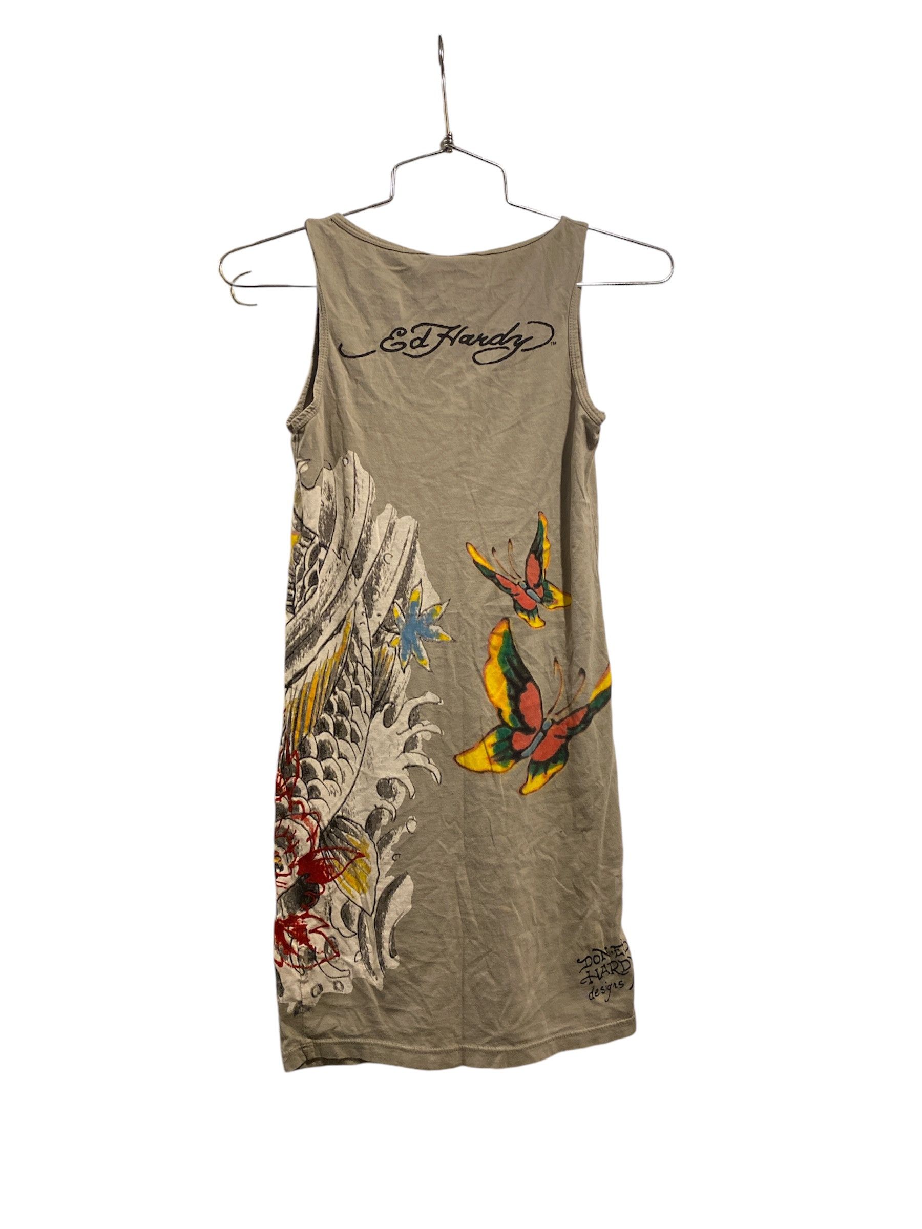Ed Hardy Beige Edd Hardy Mini Tank Dress Size XS / US 0-2 / IT 36-38 - 2 Thumbnail