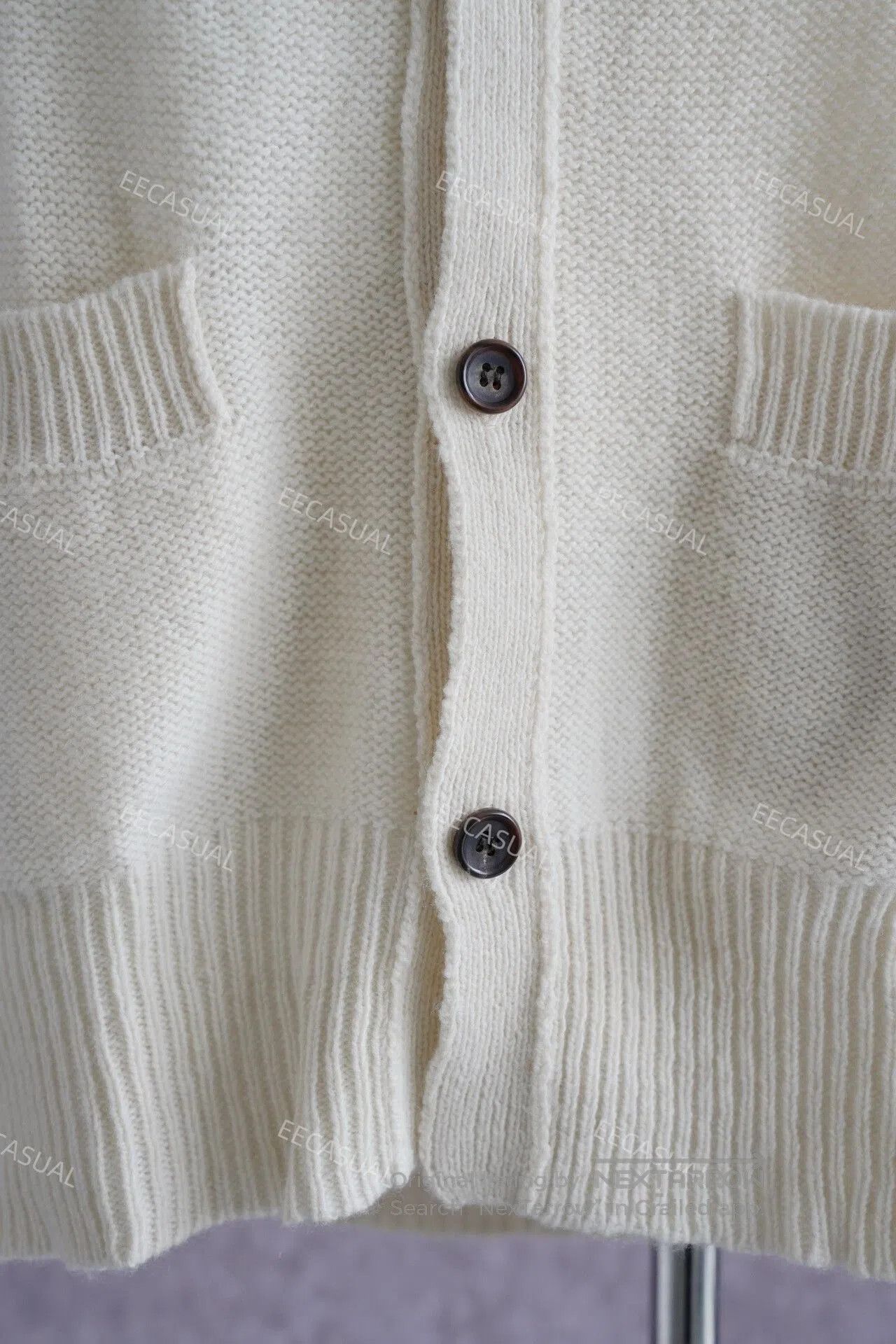 Yashi Yamamuri Yohji Yamamoto White Wool Cardigan Sweater. Size L / US 10 / IT 46 - 8 Thumbnail