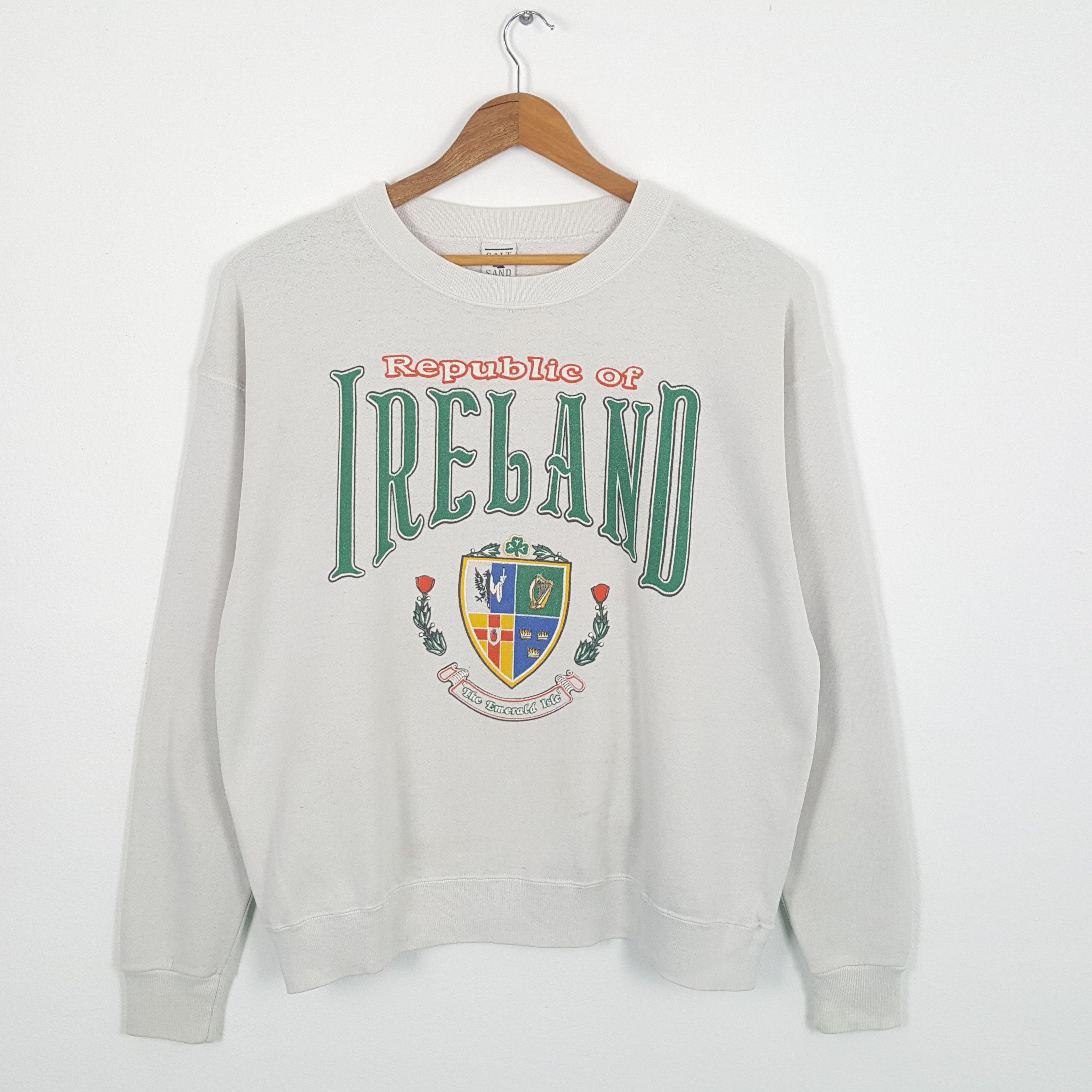 image of Magee Ireland x Vintage 90's Republic Of Ireland Iconic Style Sweatshirts in White, Men's (Size XL)