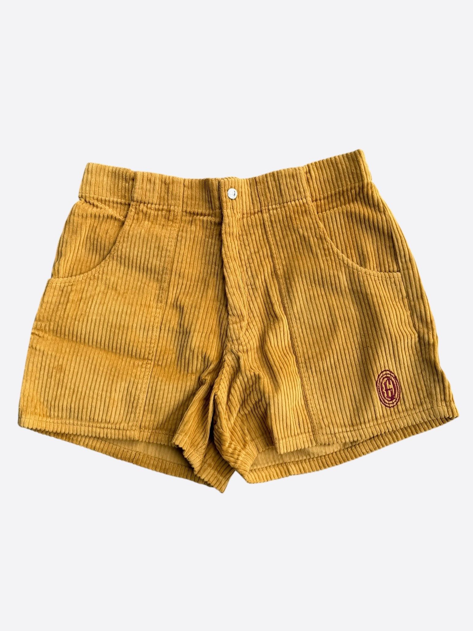 Gallery Dept. Brown & Red Corduroy Embroidered Logo Surf Shorts Size US 38 / EU 54 - 1 Thumbnail
