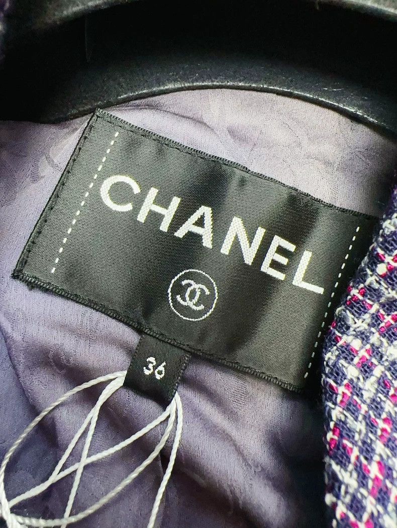 Chanel Chanel 17P purple lapel striped tweed coat Size XS / US 0-2 / IT 36-38 - 5 Thumbnail