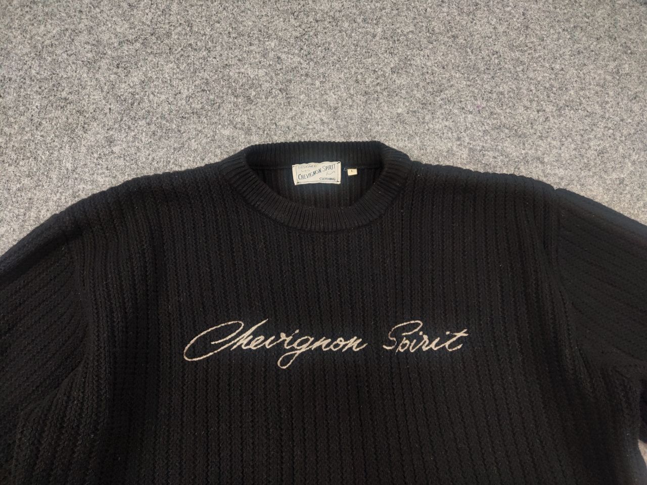 Chevignon Vintage 90's Chevignon Wool Blend Black Knit cropped Sweater Size US L / EU 52-54 / 3 - 5 Thumbnail