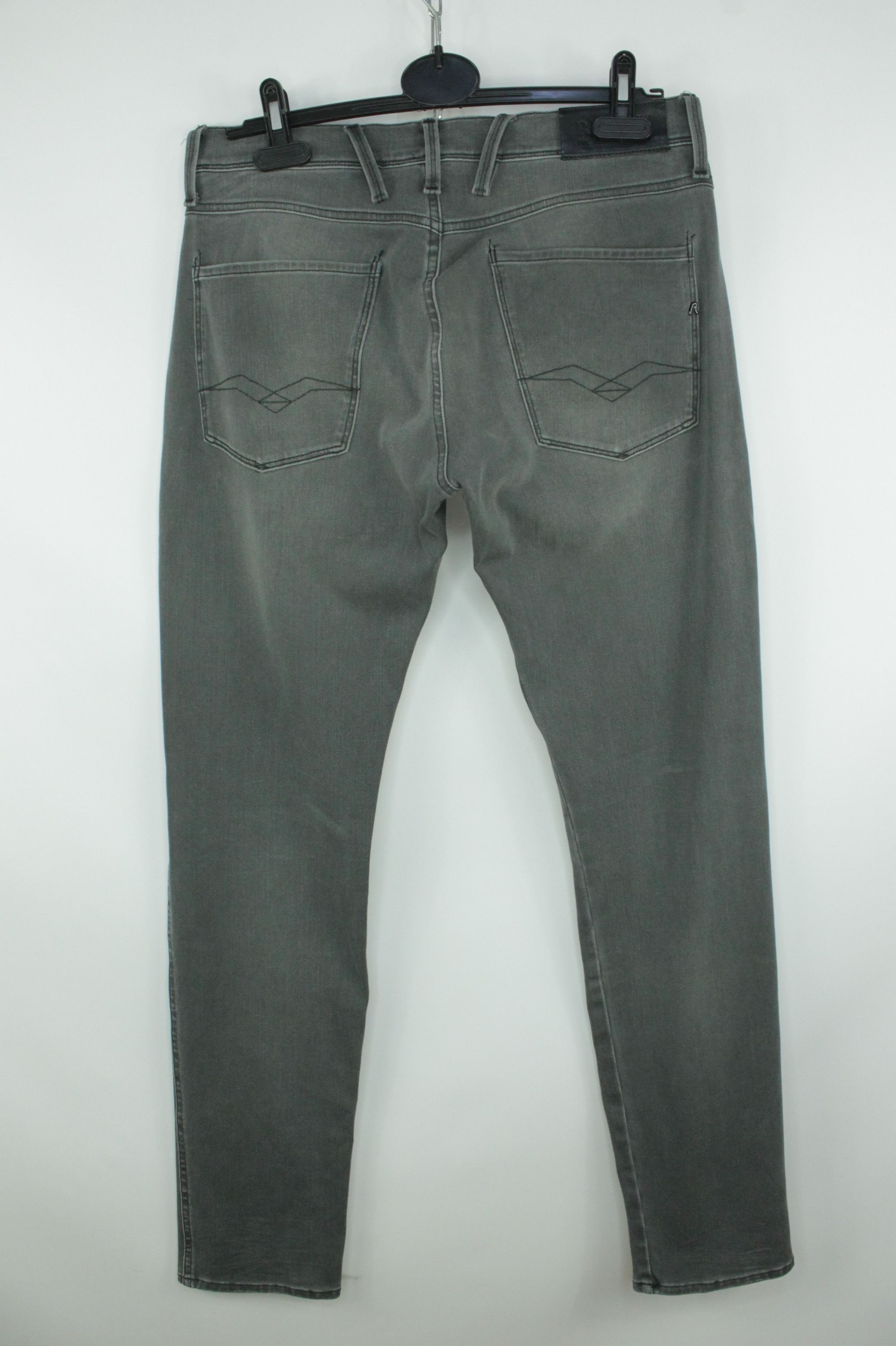 Replay Replay Anbass Hyperflex Slim Fit Gray Stretch Denim Jeans Size US 32 / EU 48 - 6 Thumbnail