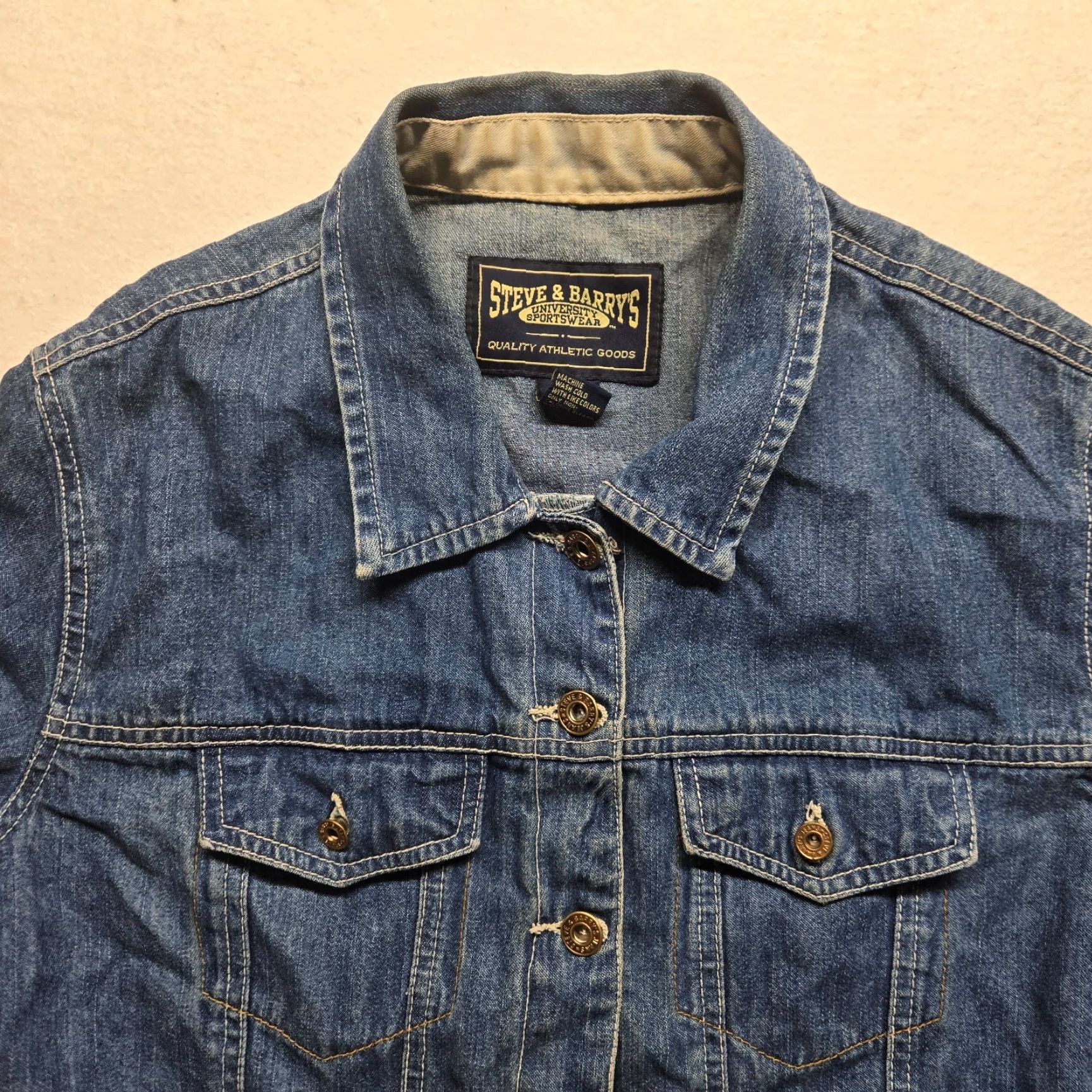 Vintage VINTAGE Steve & Barry's Denim Jacket Women's Adult Medium Blue 100% Cotton Size 32" / US 10 / IT 46 - 2 Thumbnail