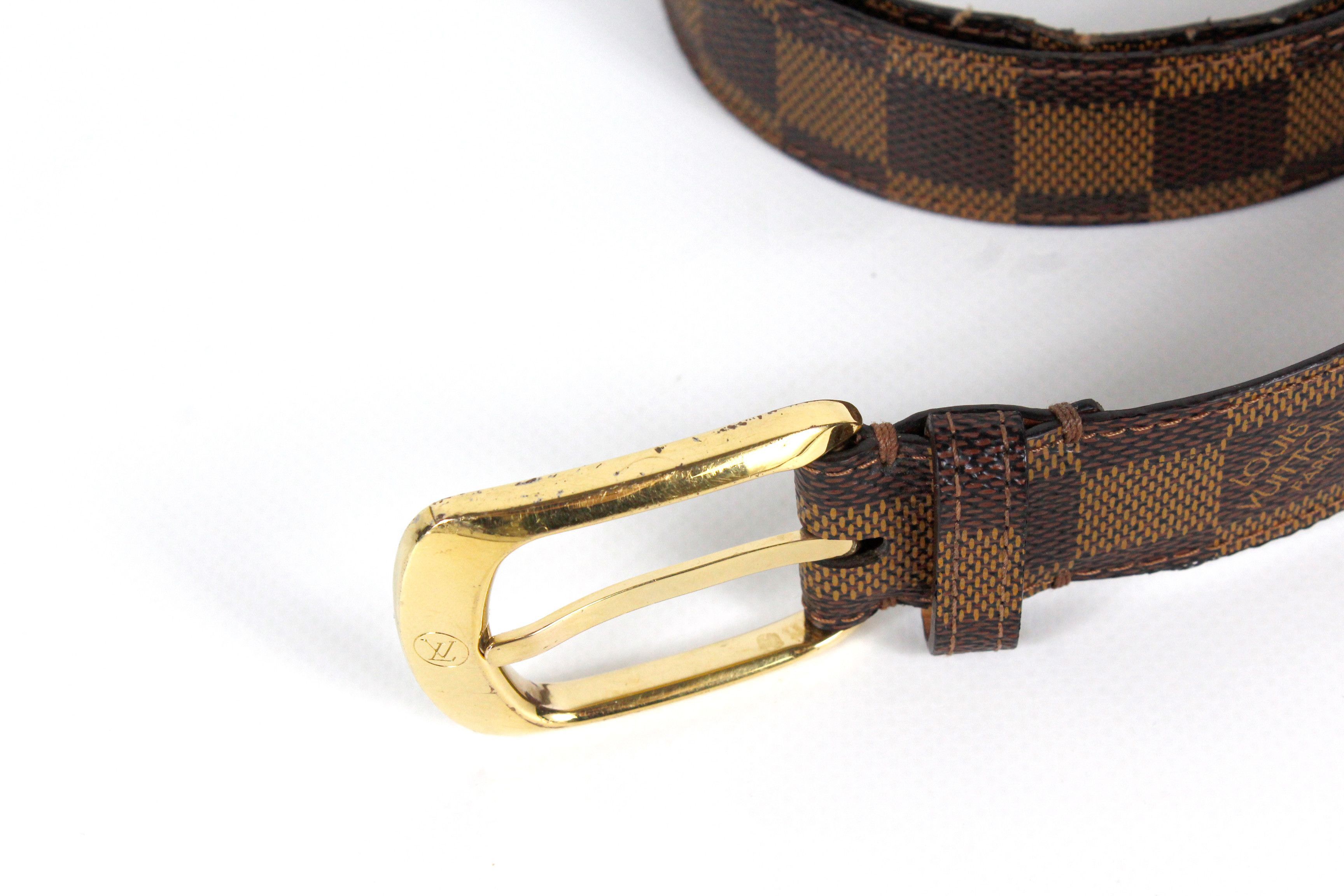 Louis Vuitton Louis Vuitton Damier Ebene Logo Monogram Leather Belt Size ONE SIZE - 4 Thumbnail