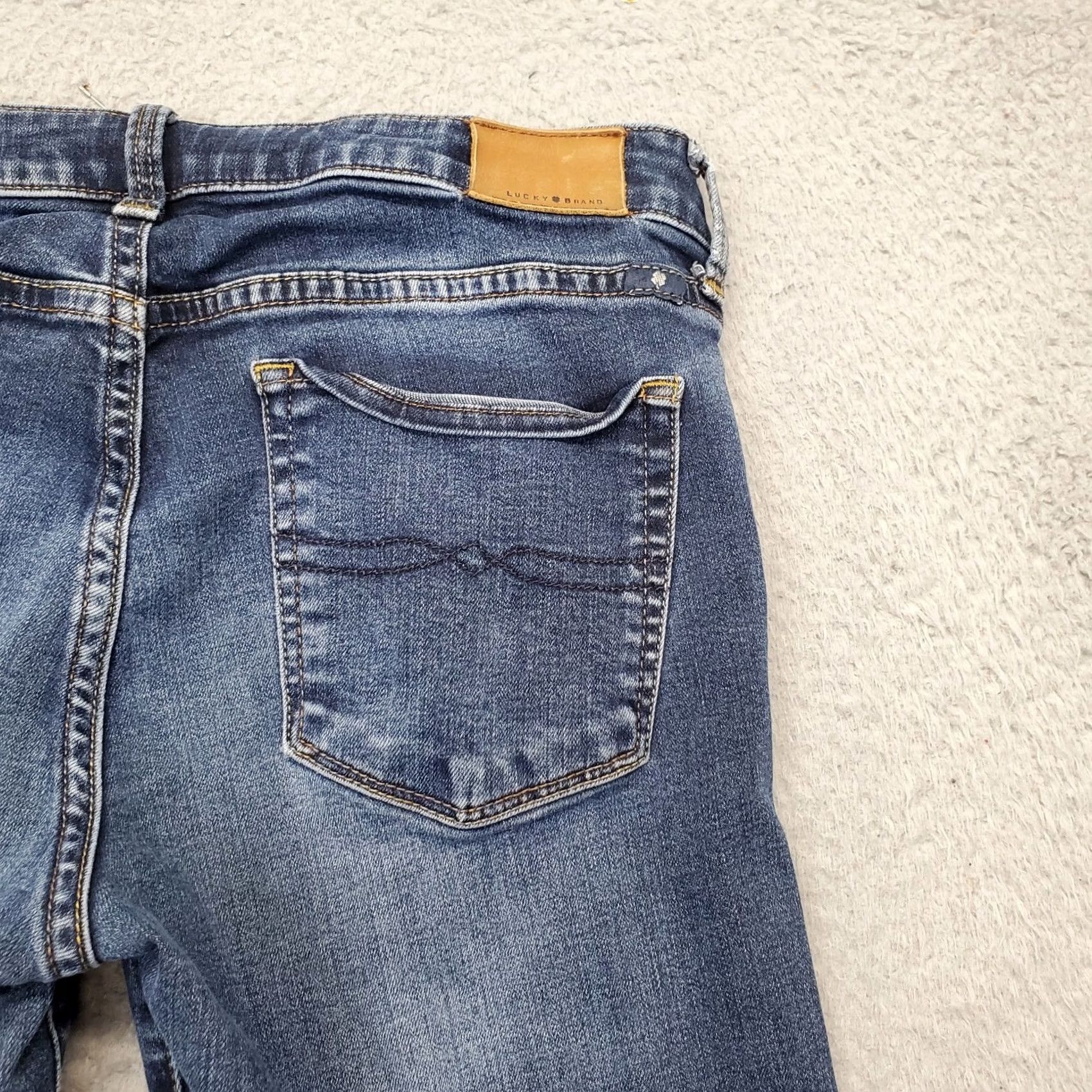 Lucky Brand Lucky Brand Jeans Womens Navy Denim 5-Pocket Faded Whiskered Straight Leg Size 4 Pants Size 27" / US 4 / IT 40 - 8 Thumbnail