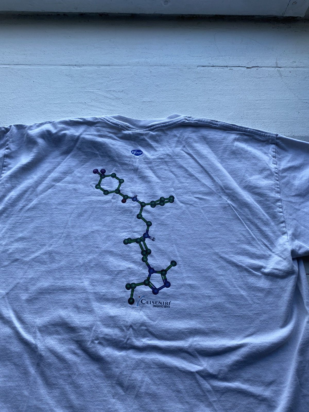 Vintage 🔥90s Pfizer Celsentri Maraviroc Tablets Drug Like Rare Shirt Size US XL / EU 56 / 4 - 3 Thumbnail