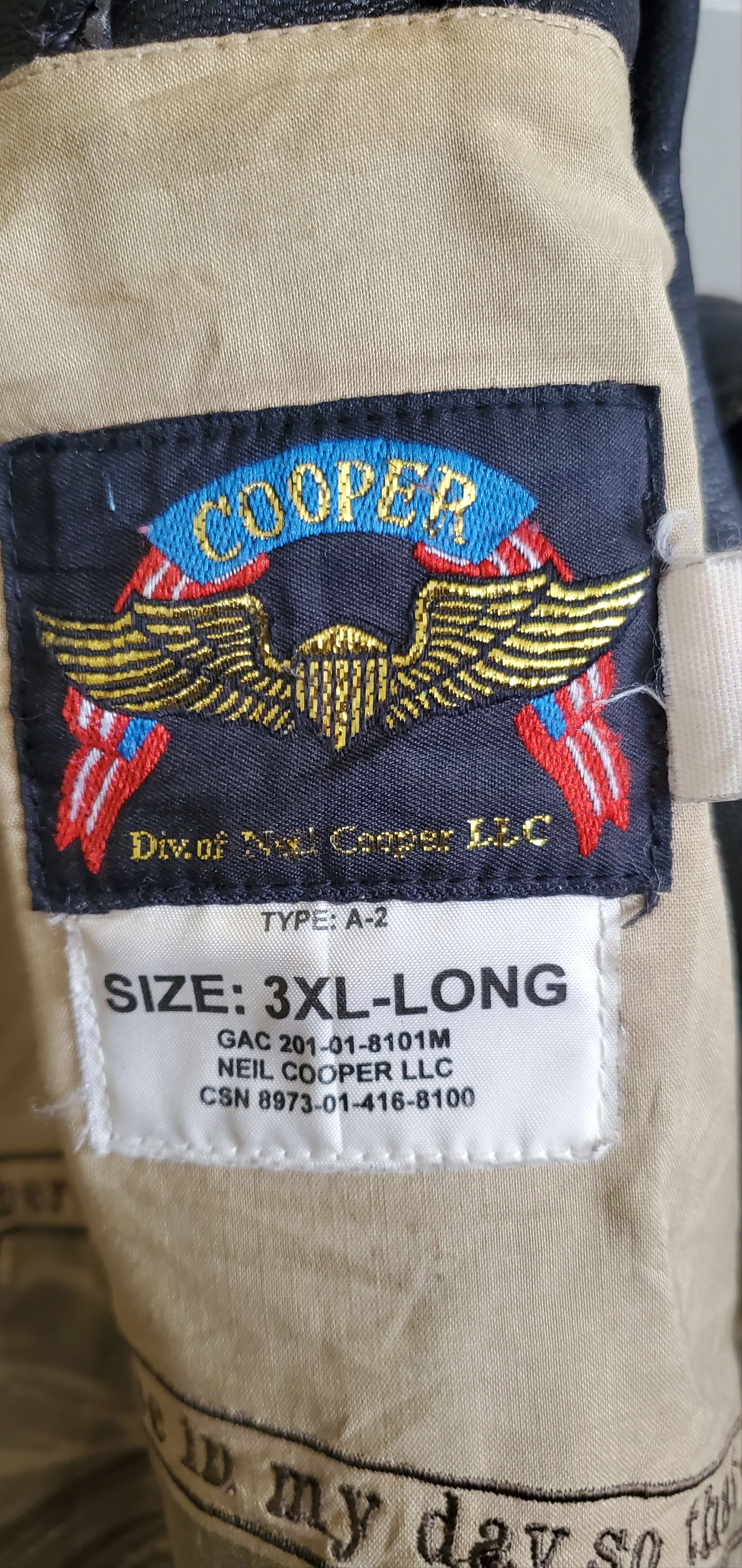 Cooper Vintage Cooper A-2 Goatskin Commemorative Cockpit Jacket Size US XXL / EU 58 / 5 - 6 Thumbnail