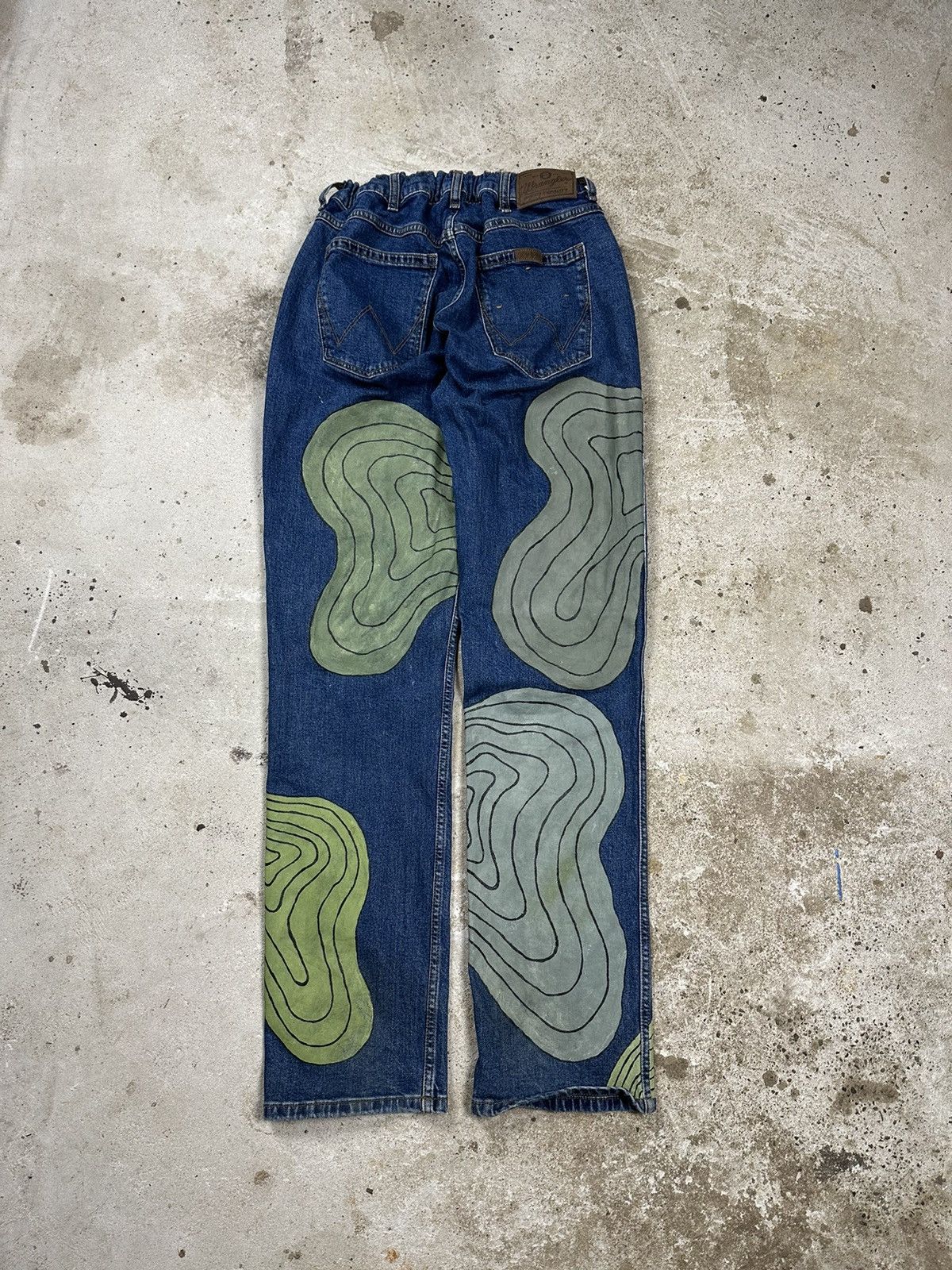 Vintage × Wrangler ‼️ Vintage y2k Wrangler Custom Reworked Pants Painted Size US 34 / EU 50 - 2 Thumbnail