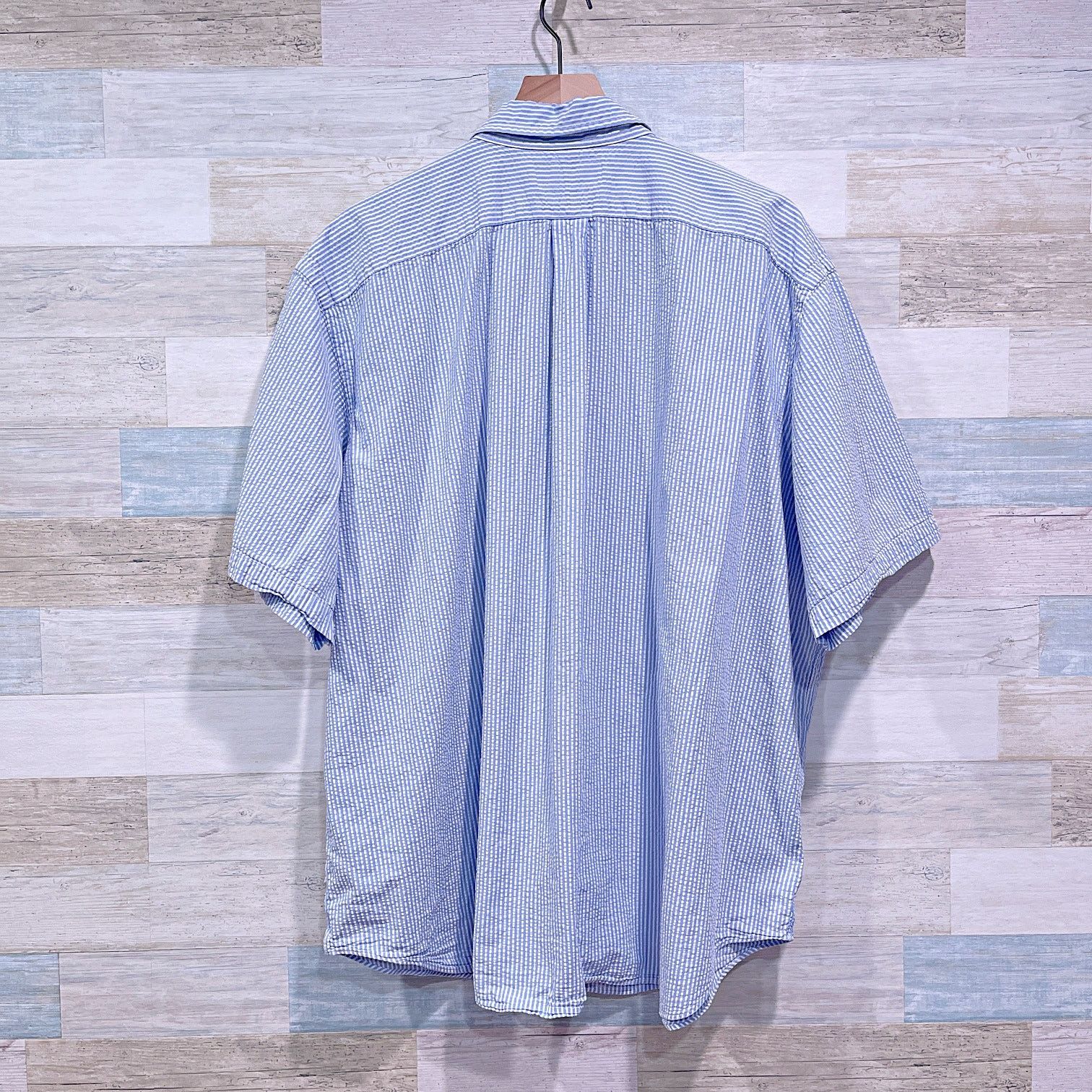 Ralph Lauren RALPH LAUREN Short Sleeve Seersucker Shirt Blue Mens 3XB Size US XXL / EU 58 / 5 - 4 Thumbnail