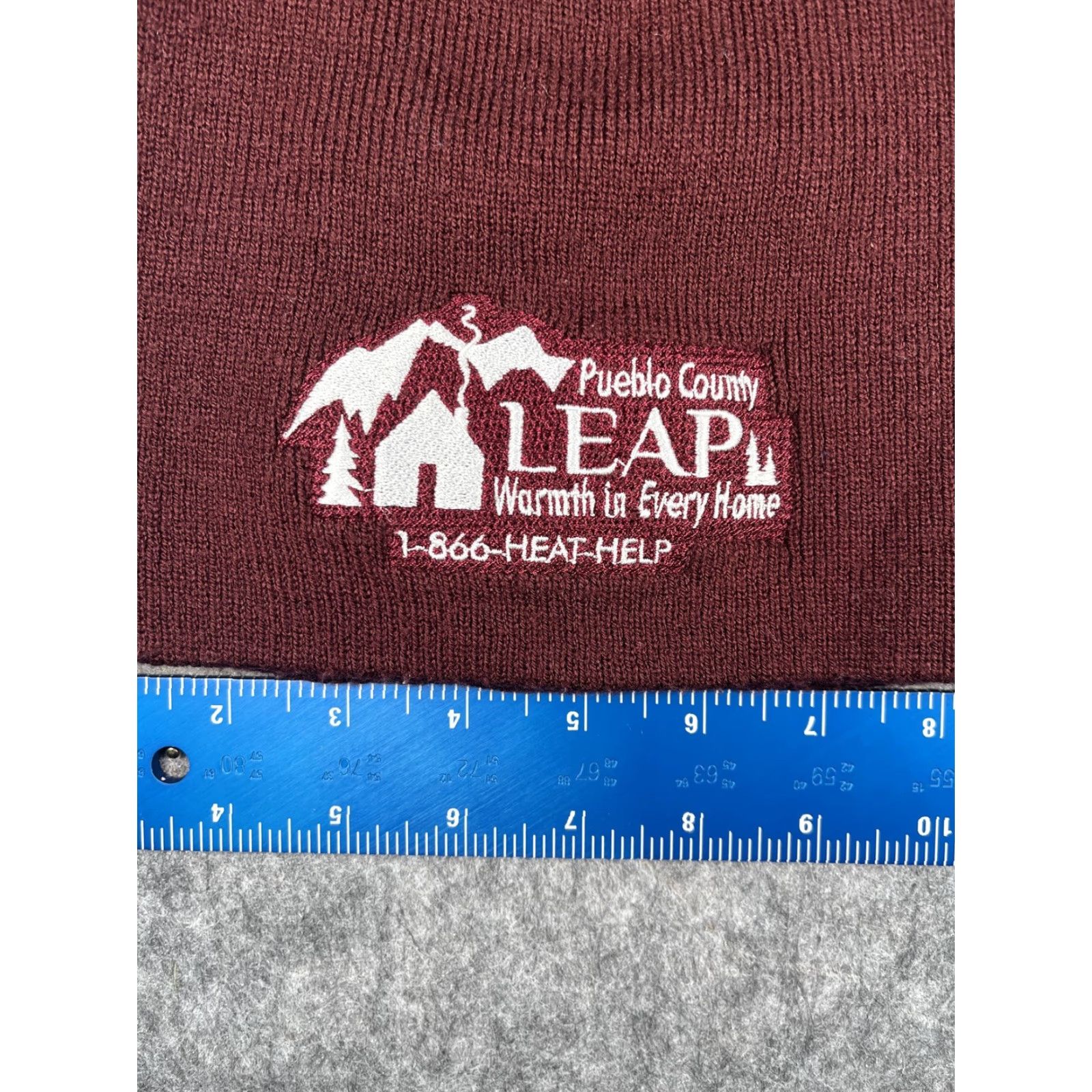 Vintage Pueblo County LEAP Hat Beanie Mens One Size Red Knit Logo Winter Outdoor Size ONE SIZE - 2 Thumbnail