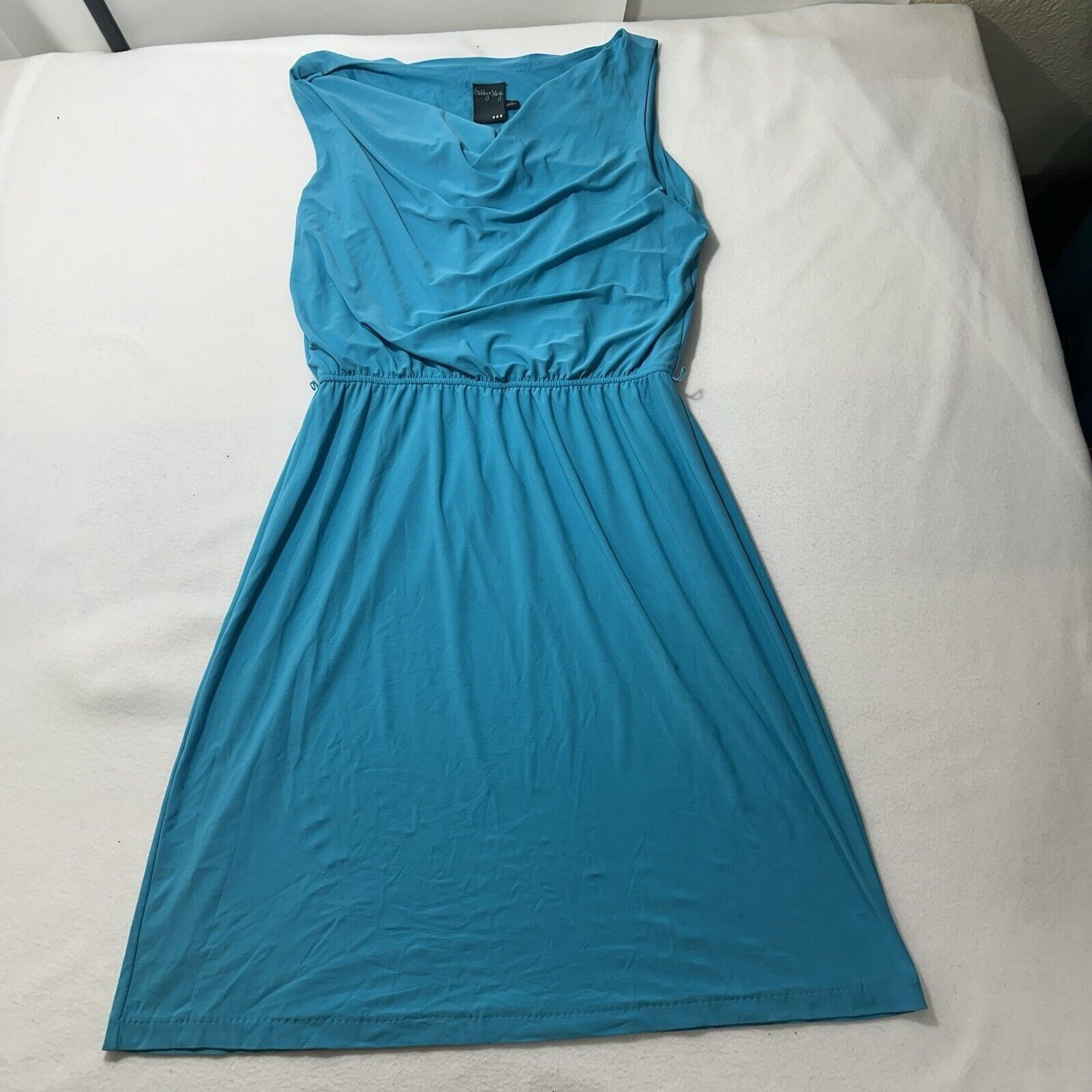 Other Gabby Skye 10 Blue Pullover Drape Top Lightweight Dress Size L / US 10 / IT 46 - 1 Thumbnail