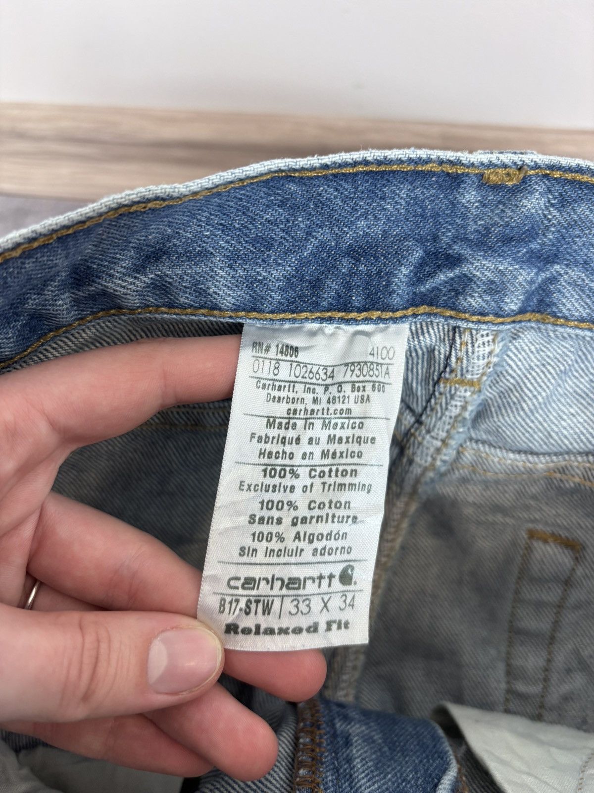 Carhartt Vintage Carhartt Men’s Blue Denim Jeans Straight Fit B17 STW Size US 33 - 20 Thumbnail