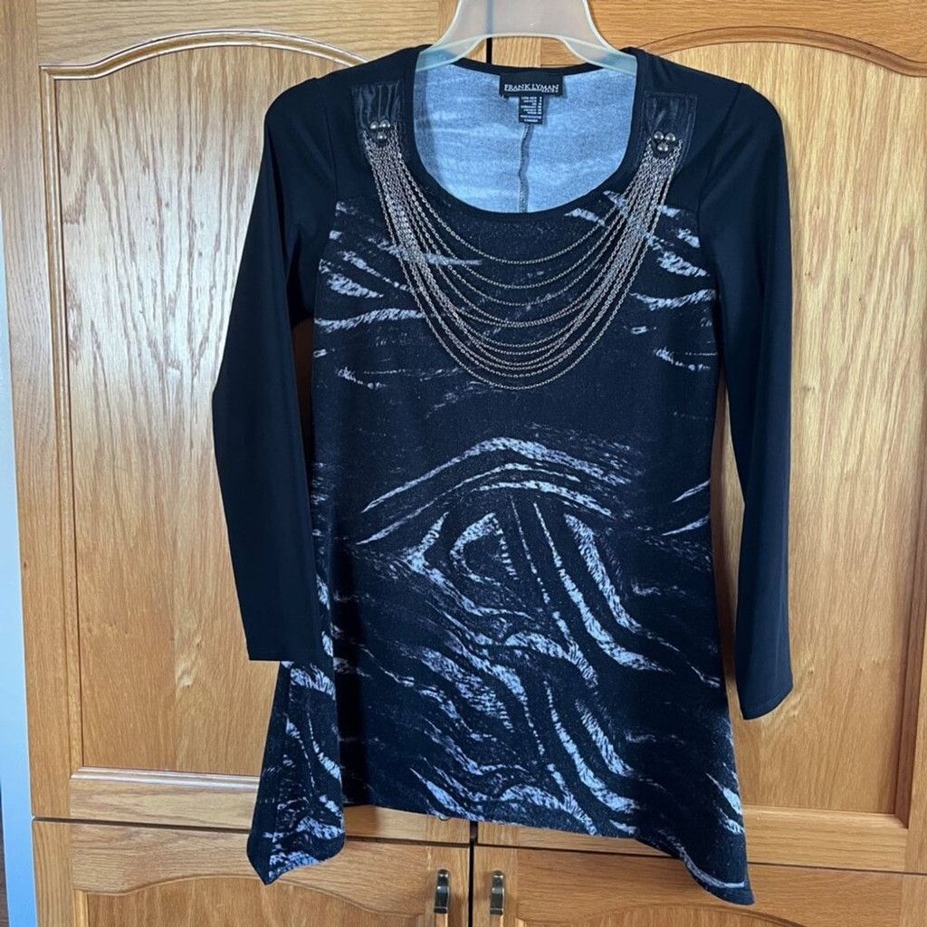 Frank Lyman Frank Lyman Design Black and Gray Long Sleeve Top Size M / US 6-8 / IT 42-44 - 9 Thumbnail
