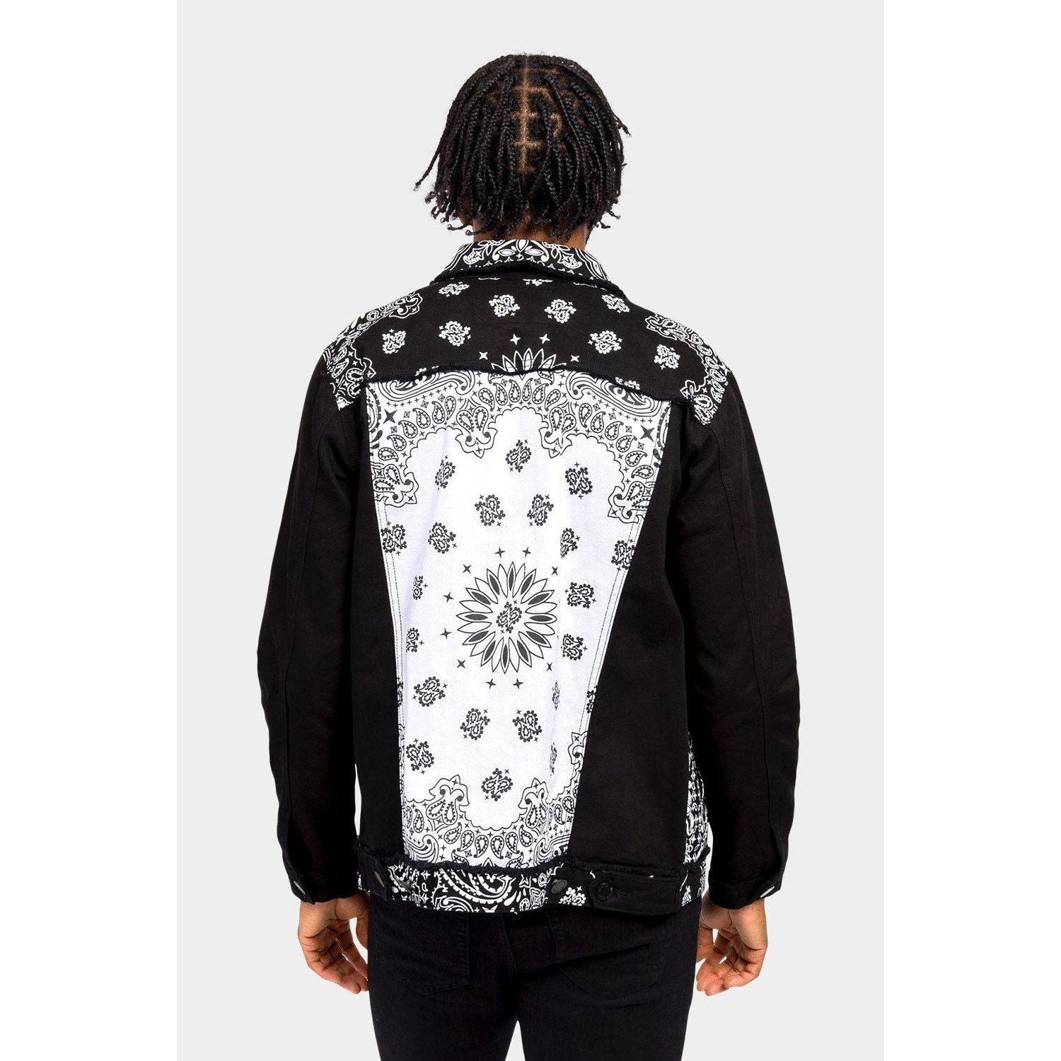 Designer Victorious Distressed Bandana Paisley Denim Jacket L Size US L / EU 52-54 / 3 - 4 Thumbnail