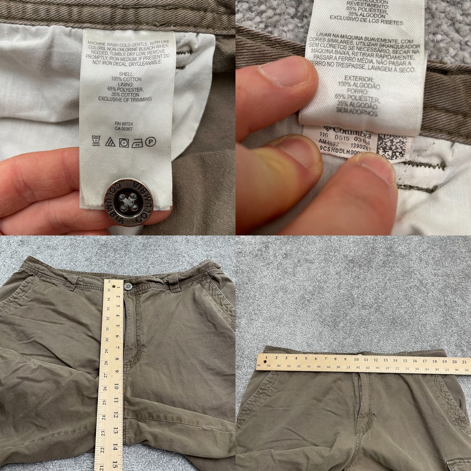 Vintage Columbia Shorts Cargo Cotton Brown 40x10 Pockets Omni Shade Casual Outdoor Mens Size US 40 / EU 56 - 8 Thumbnail