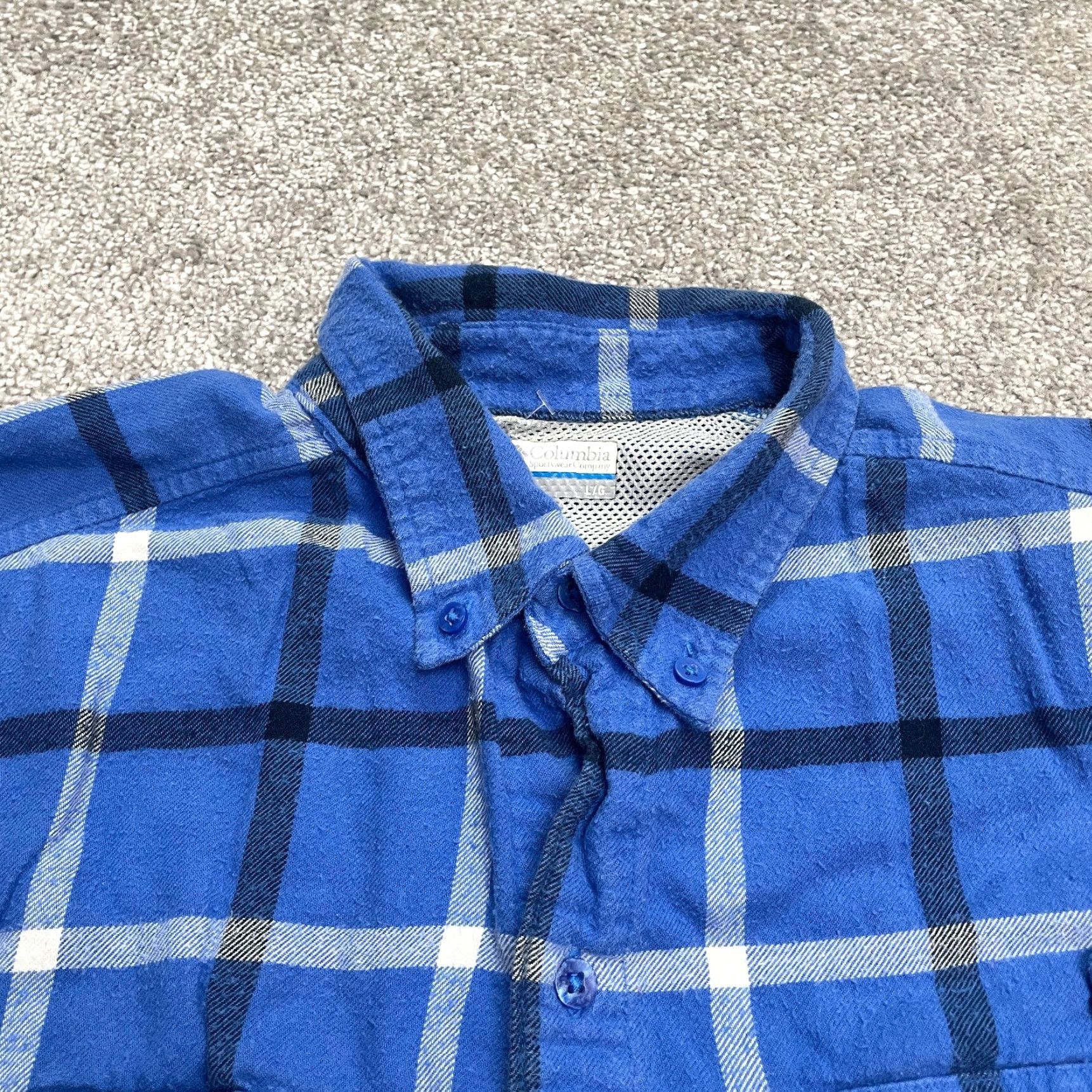 Vintage Columbia Shirt Mens Large Blue Plaid Flannel Long Sleeve Button-Down Cotton Top Size US L / EU 52-54 / 3 - 3 Thumbnail