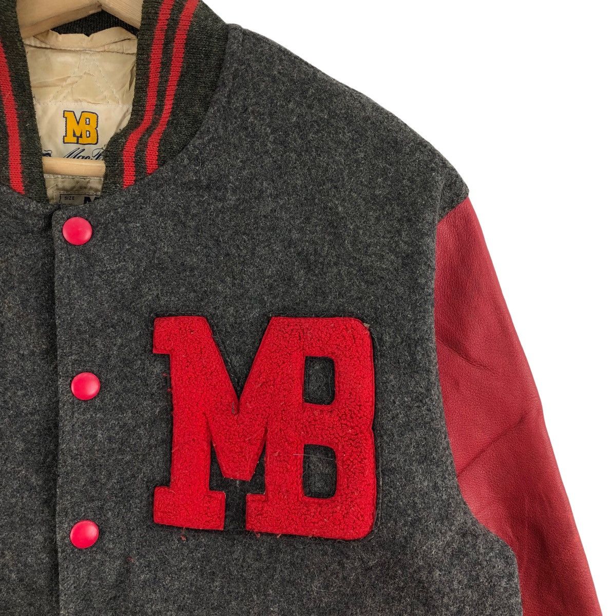 Macbeth × Vintage Vintage 90s MAC BETH Varsity Jacket Wool Leather Sleeve Size US M / EU 48-50 / 2 - 3 Thumbnail