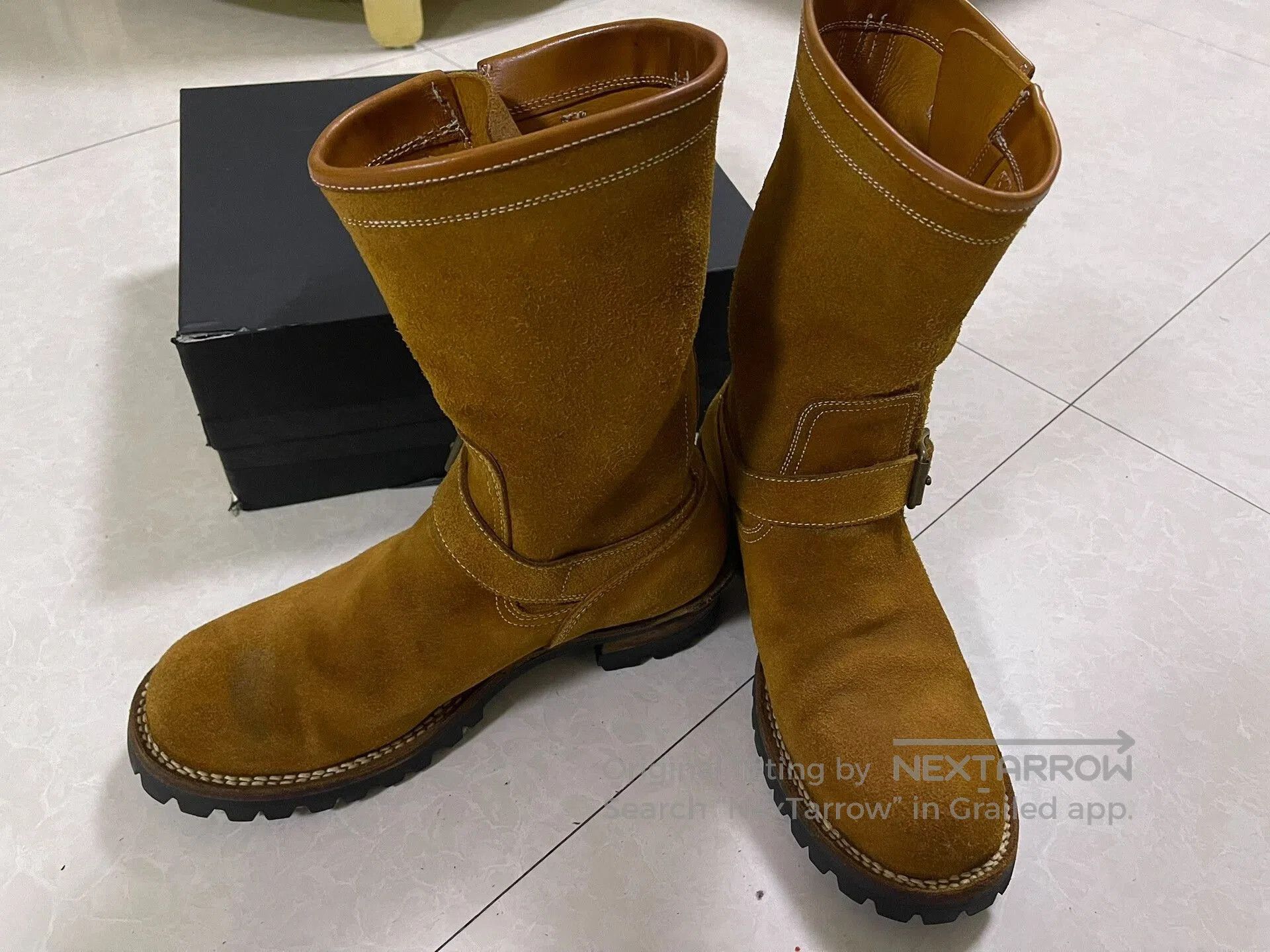 Japanese Brand vintage style suede engineer boots. Size US 7.5 / EU 40-41 - 2 Thumbnail