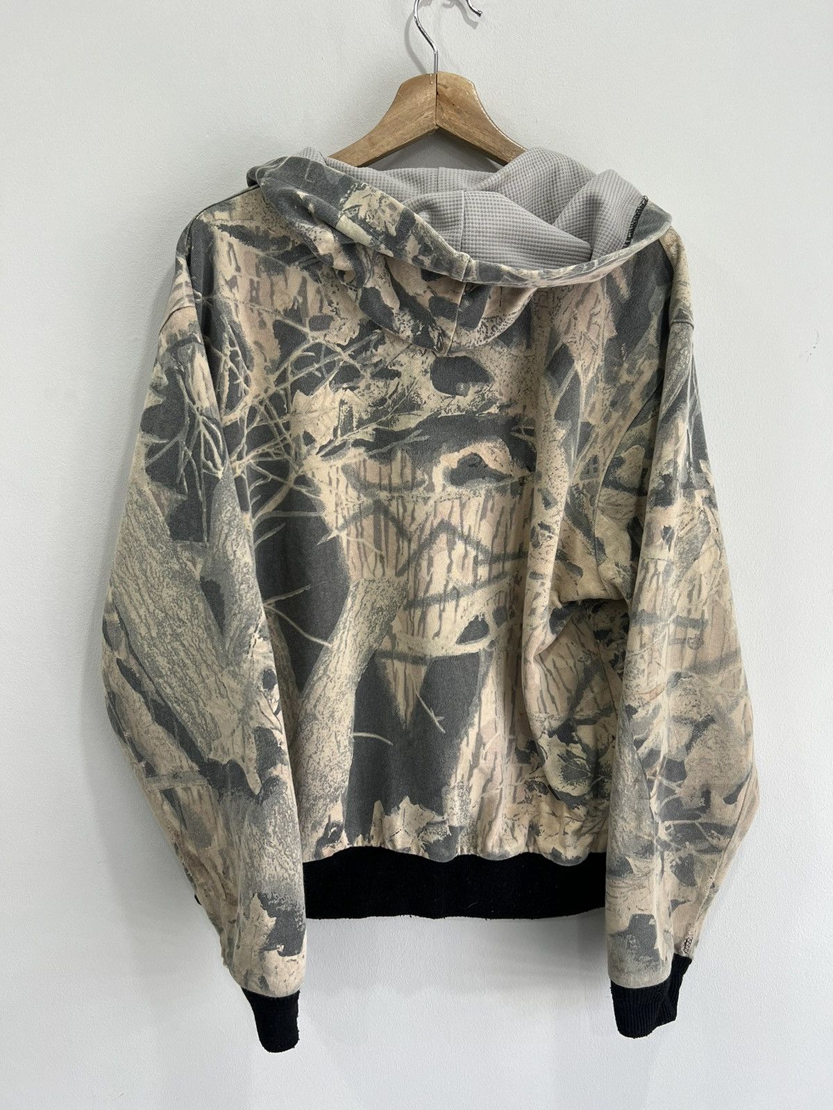 Vintage Vtg Camo Real Tree Mossy Oaks Thrashed Thermal Hoodie zip Size US M / EU 48-50 / 2 - 3 Thumbnail