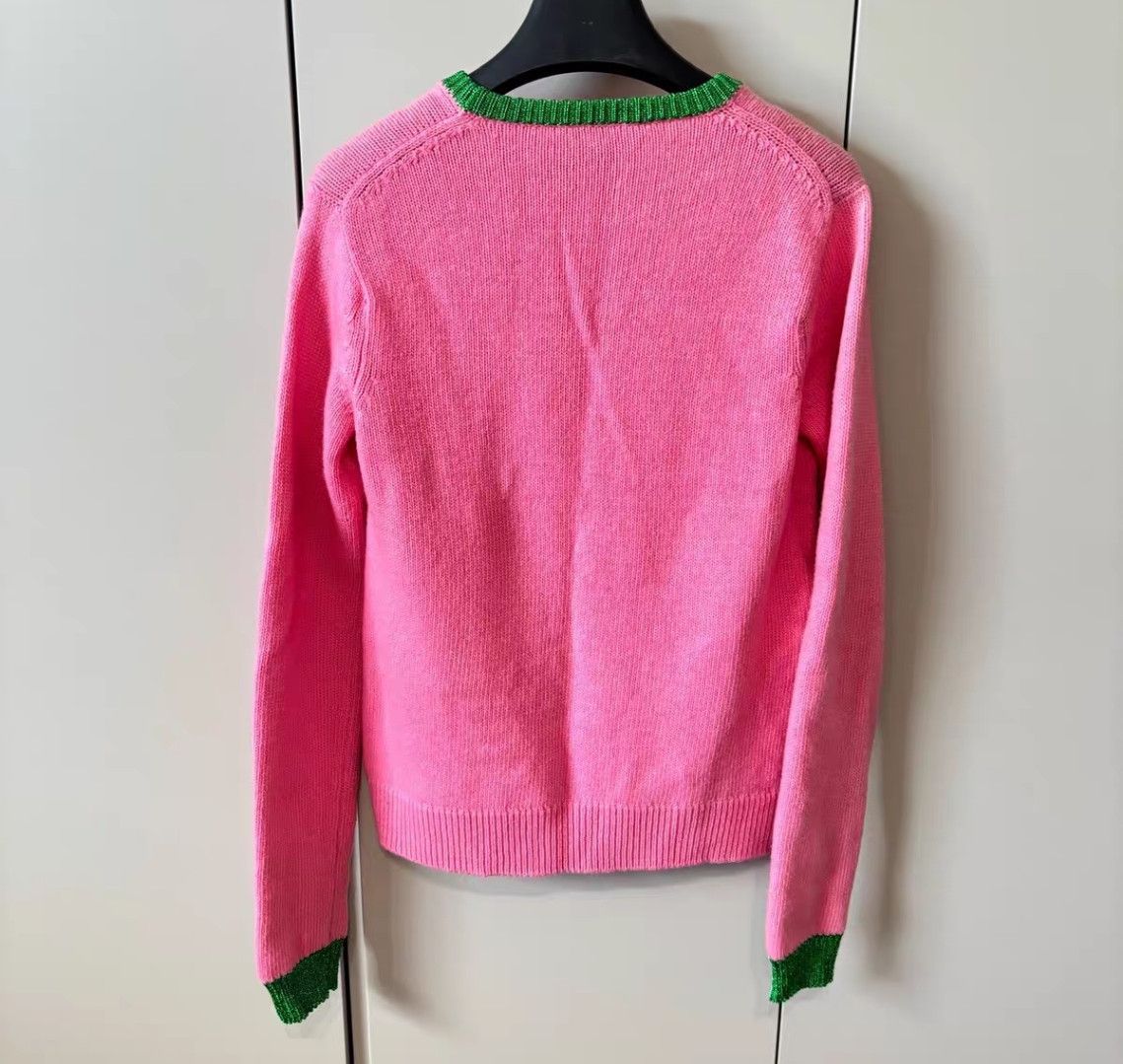 Gucci Gucci Pink tiger embroidery knitted sweater 2502-Nextarrow Size US M / EU 48-50 / 2 - 2 Thumbnail