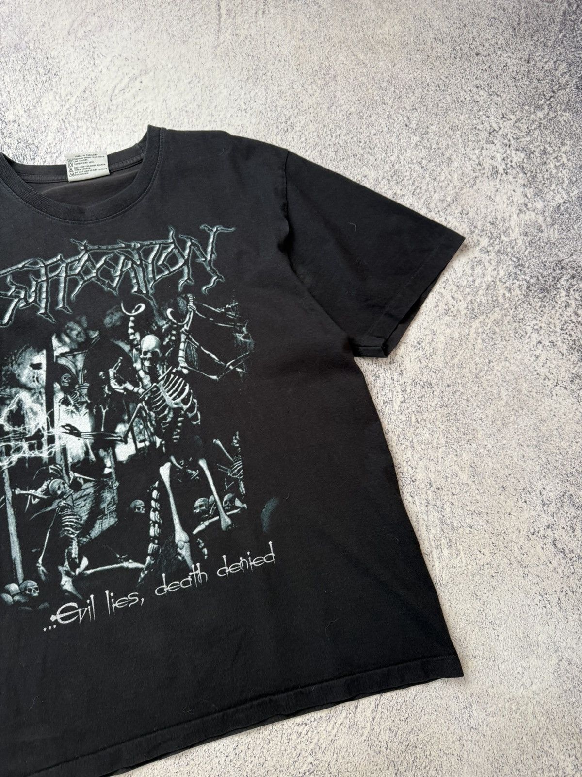 Vintage SUFFOCATION Evil Lies Death Denied Tshirt Souls To Deny 2005 Size US L / EU 52-54 / 3 - 6 Thumbnail