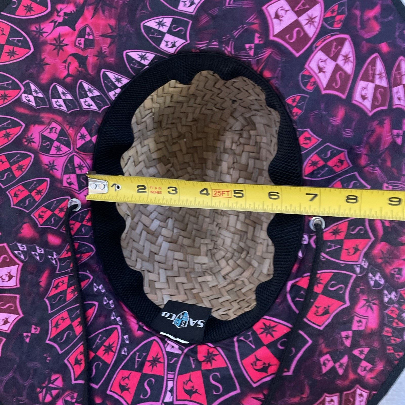 Other SA Palms Under Brim Straw Hat Flames Emblem Drawstring Size ONE SIZE - 9 Thumbnail