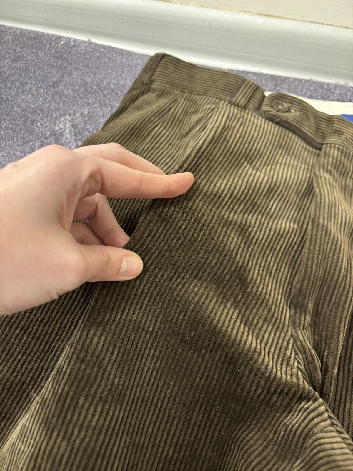 SCABAL Scabal Men’s Brown Cotton Blend Corduroy Pants Trousers Size US 34 / EU 50 - 9 Thumbnail