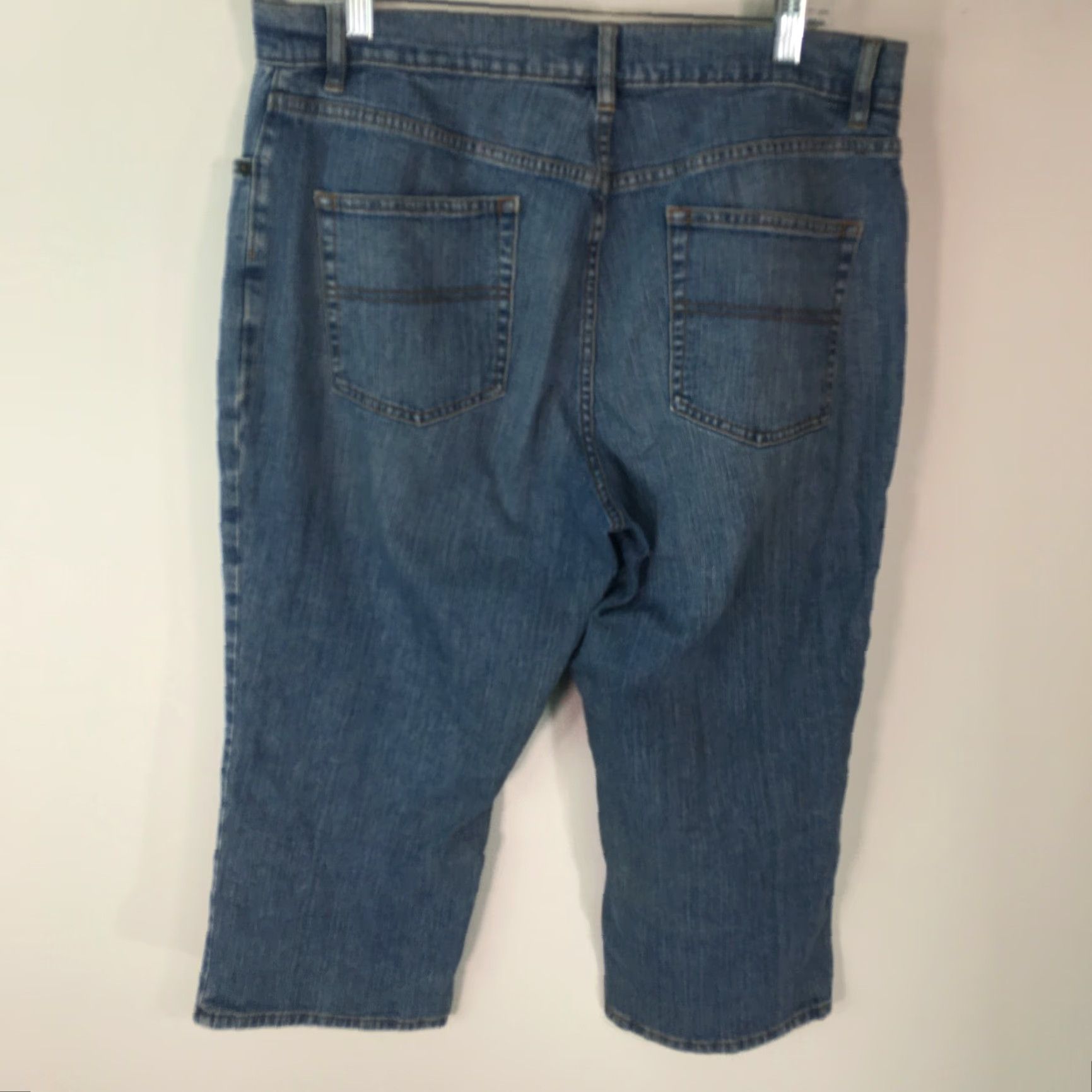 Vintage L.L. Bean Women's Classic Cropped Denim Jeans Size 16P Blue 5-Pocket Comfort Size 38" / US 16 / IT 52 - 2 Thumbnail