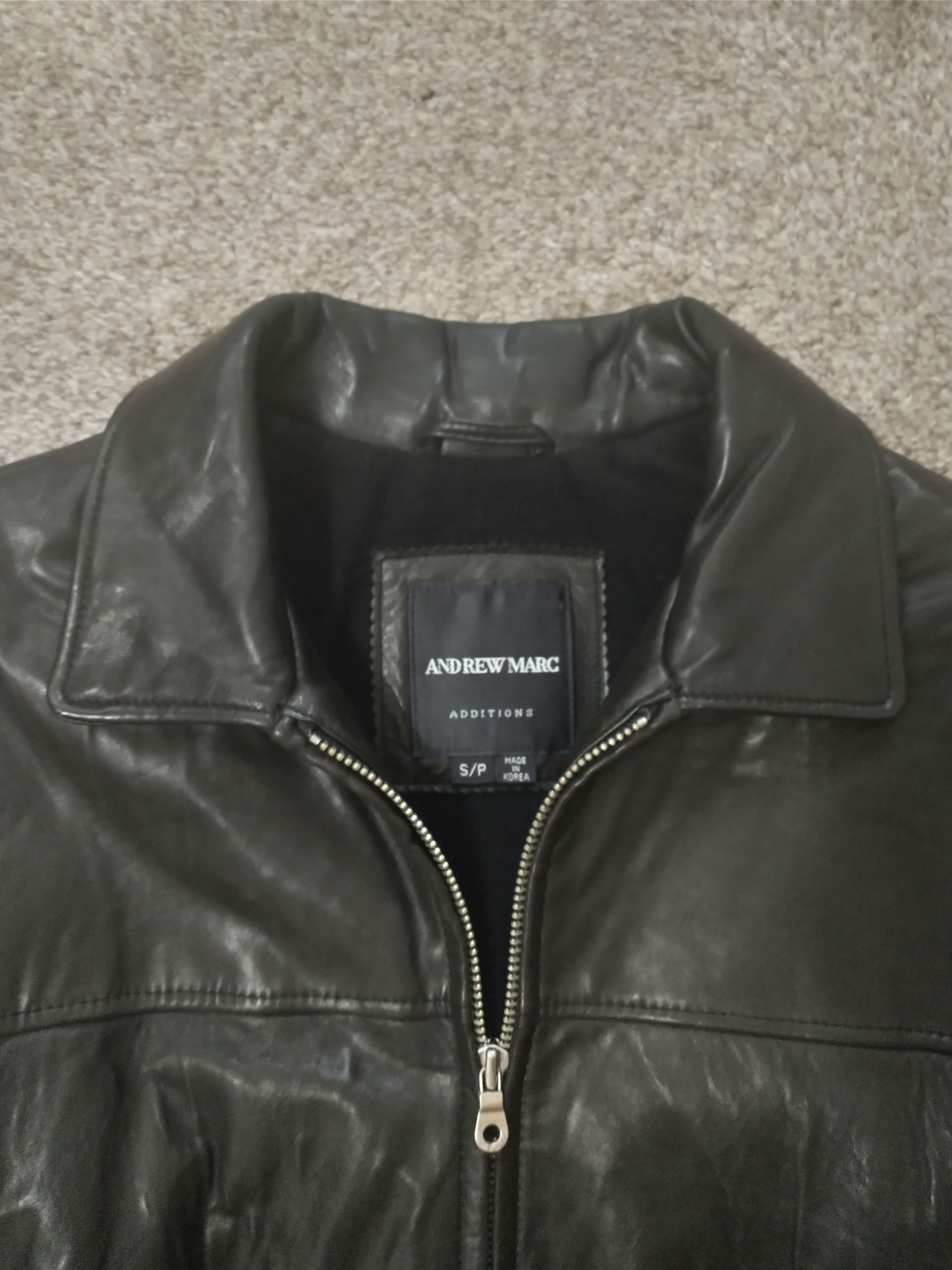 Andrew Marc Andrew Marc Additions 44R Black Leather Bomber Jacket Size US L / EU 52-54 / 3 - 3 Thumbnail
